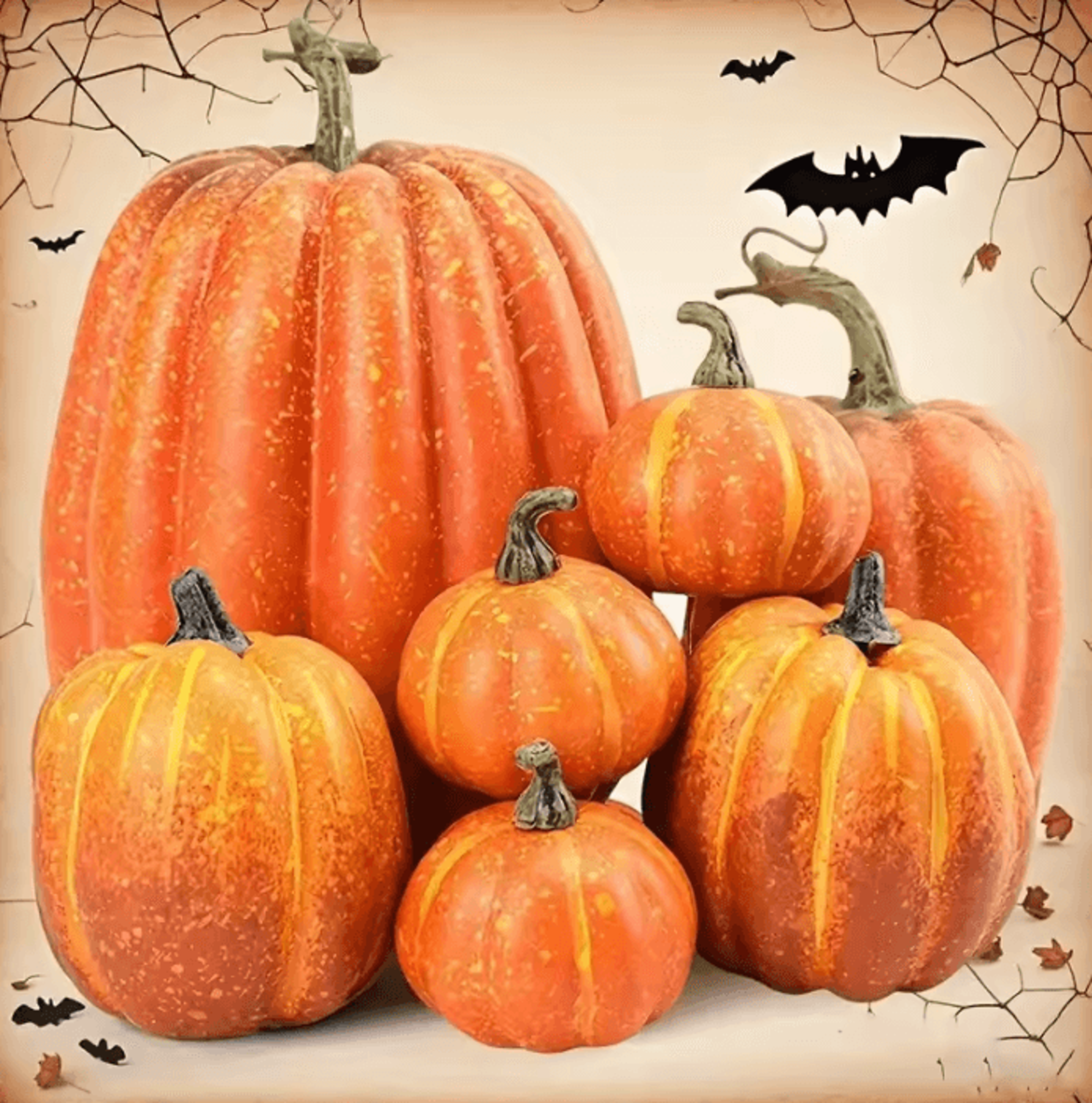 7pcs artificial pumpkin set – artificial pumpkins for halloween, harvest & autumn table decor