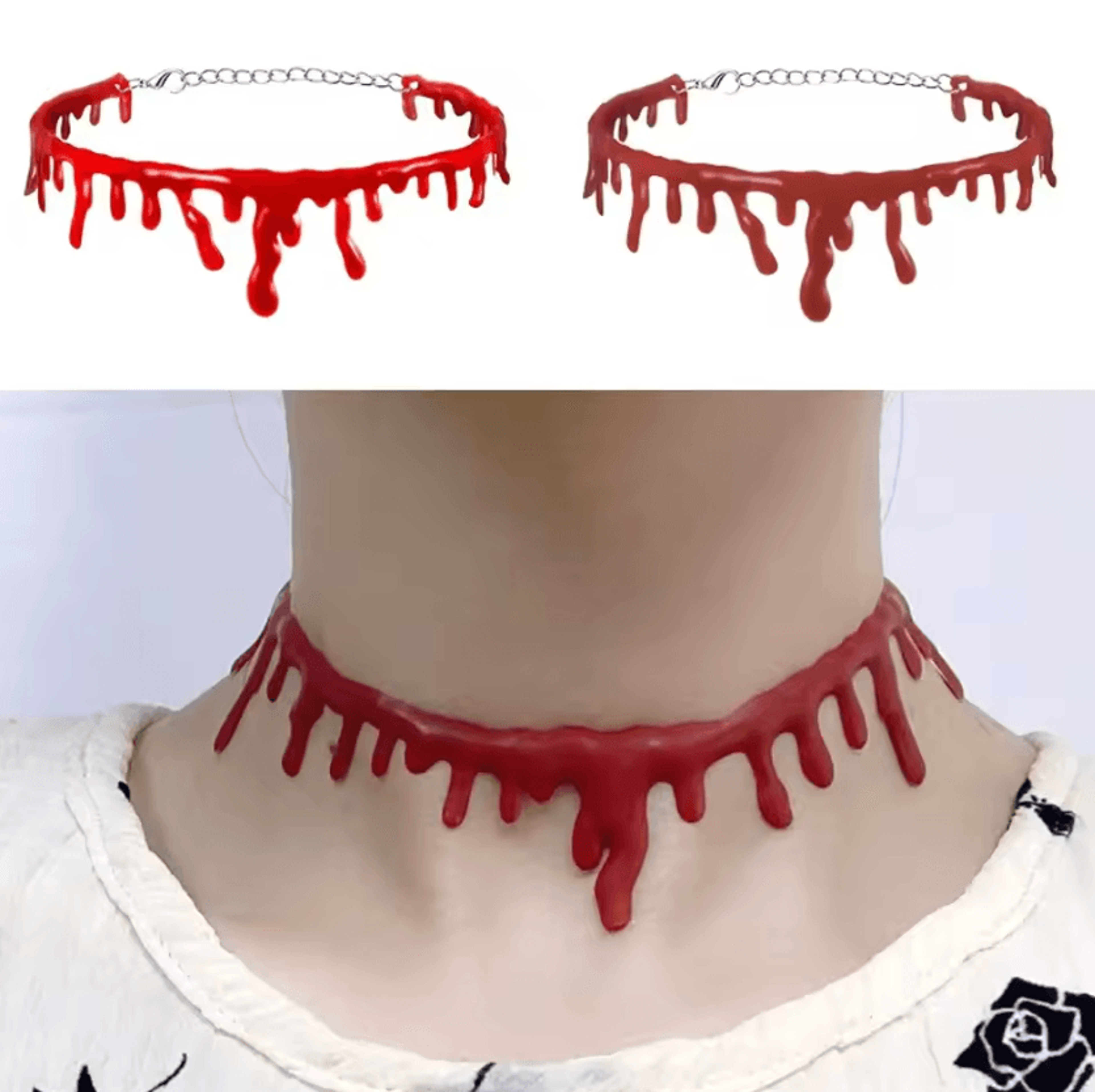 halloween dripping blood choker – blood choker necklace horror vampire costume accessory