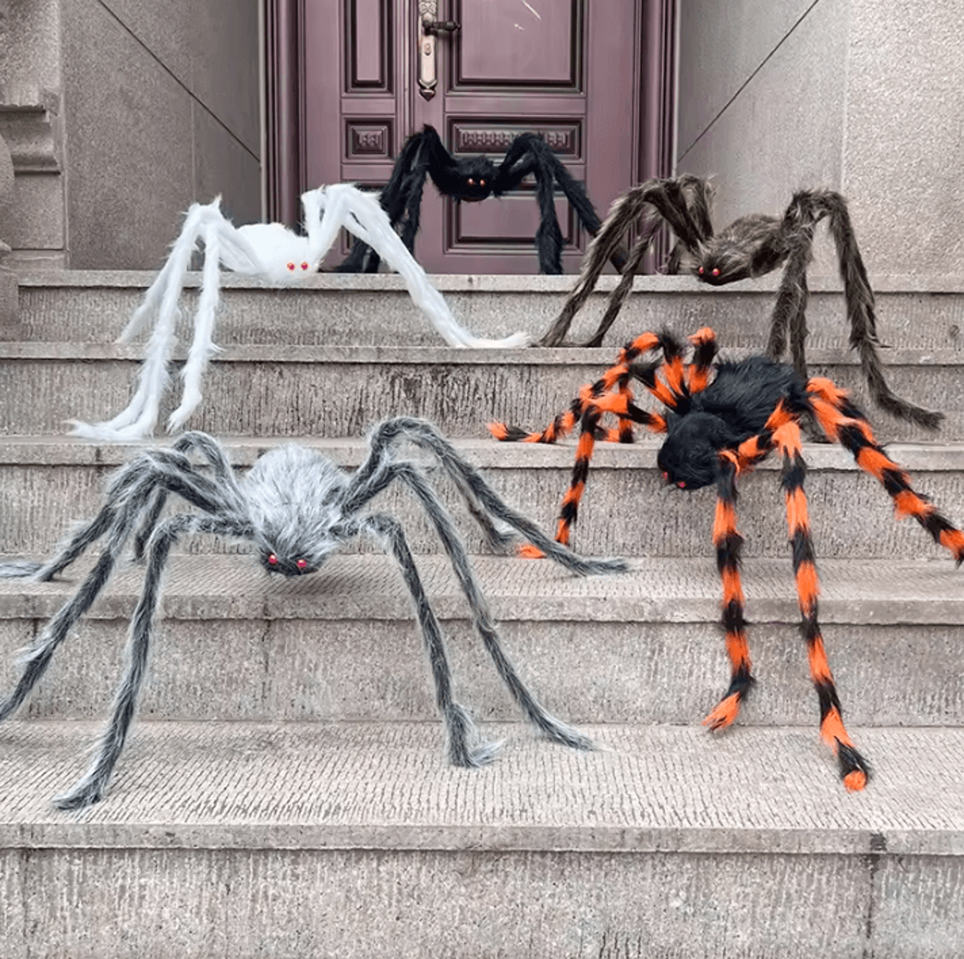 giant black plush spider – halloween giant spider scary decoration for haunted house & outdoor decor