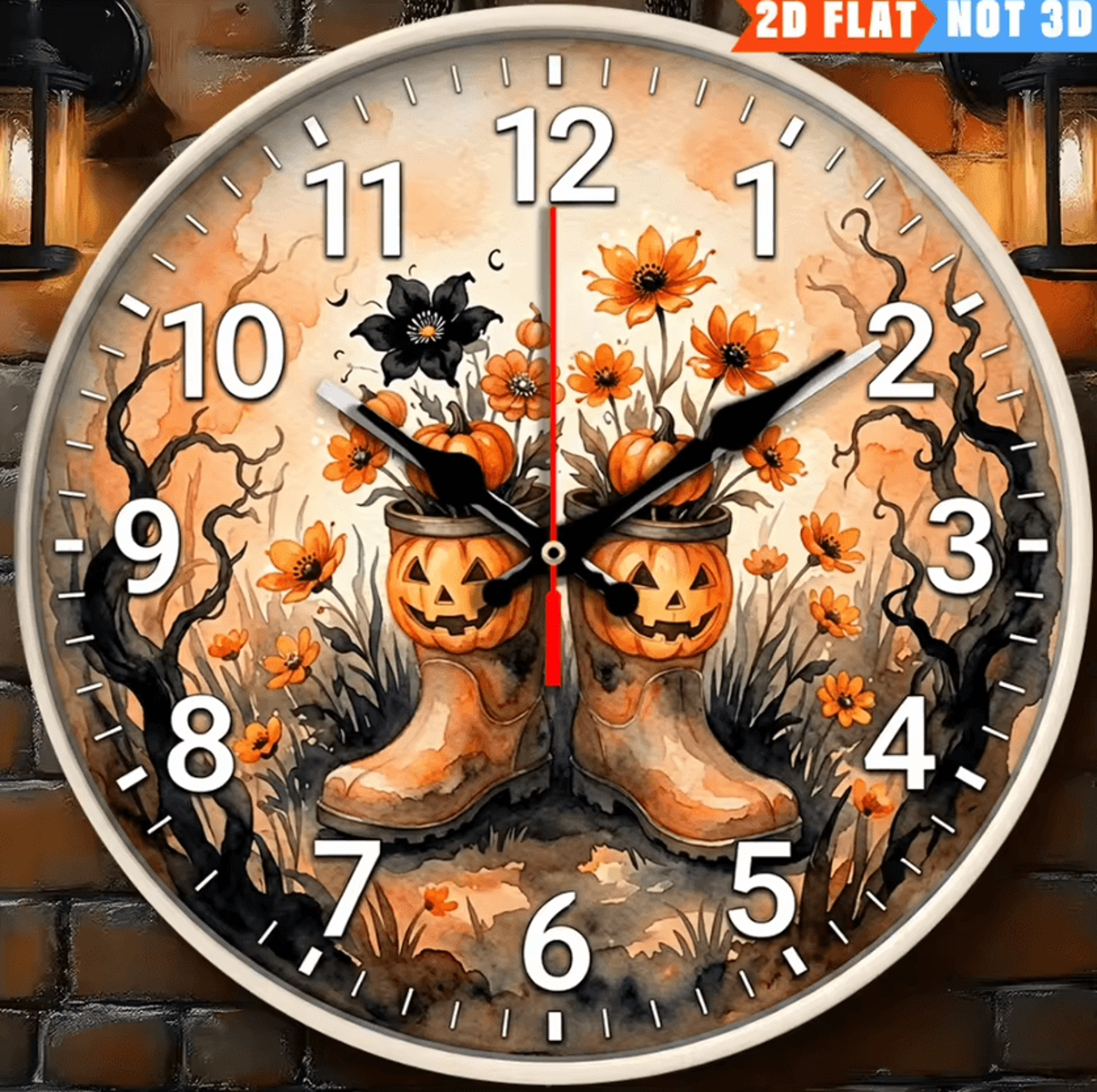 pumpkin head wall clock – halloween wall clock silent decorative clock for home & office