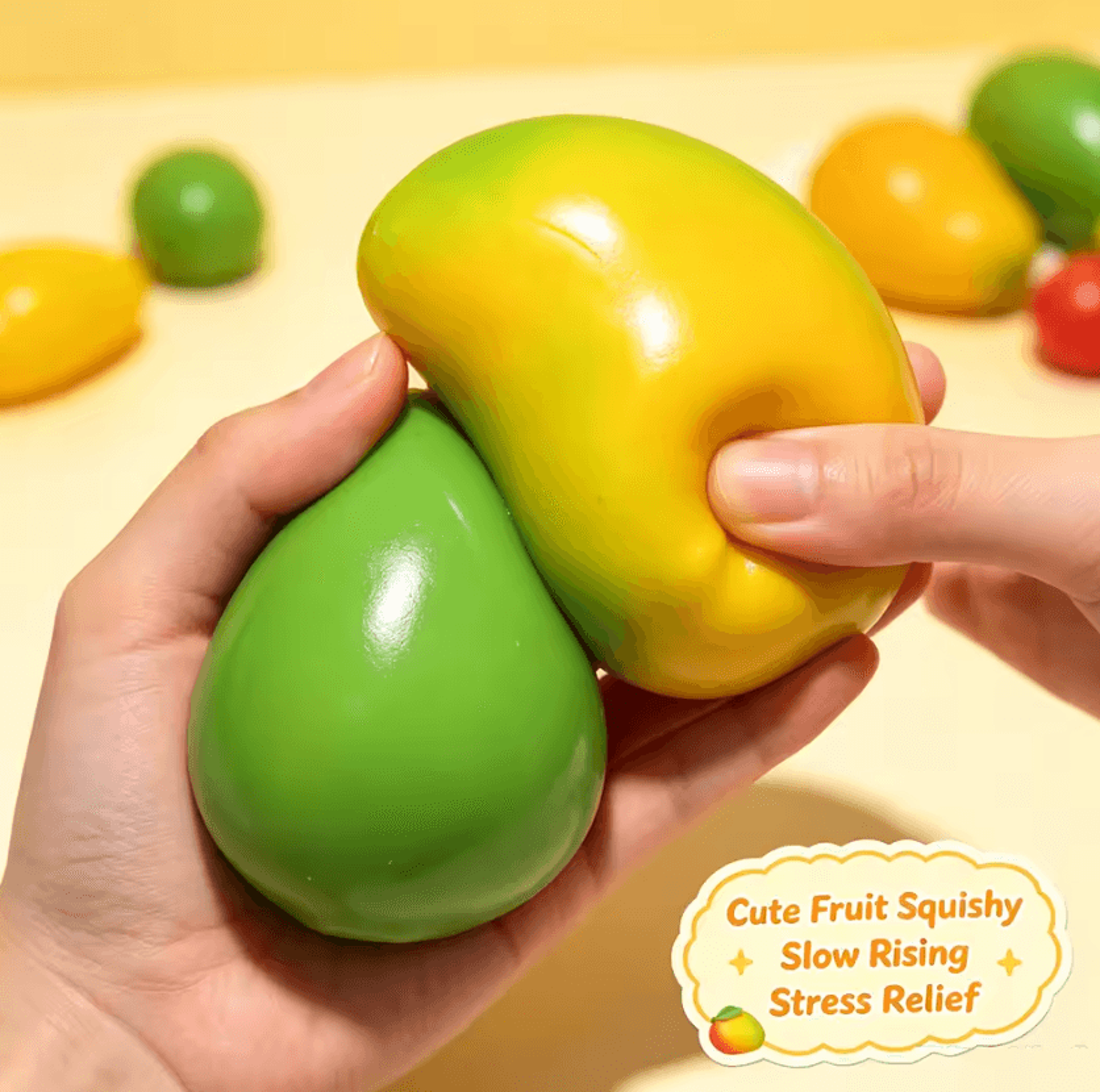 handmade color-changing mango squishy – mango squishy toy sensory stress relief toy for kids & adults