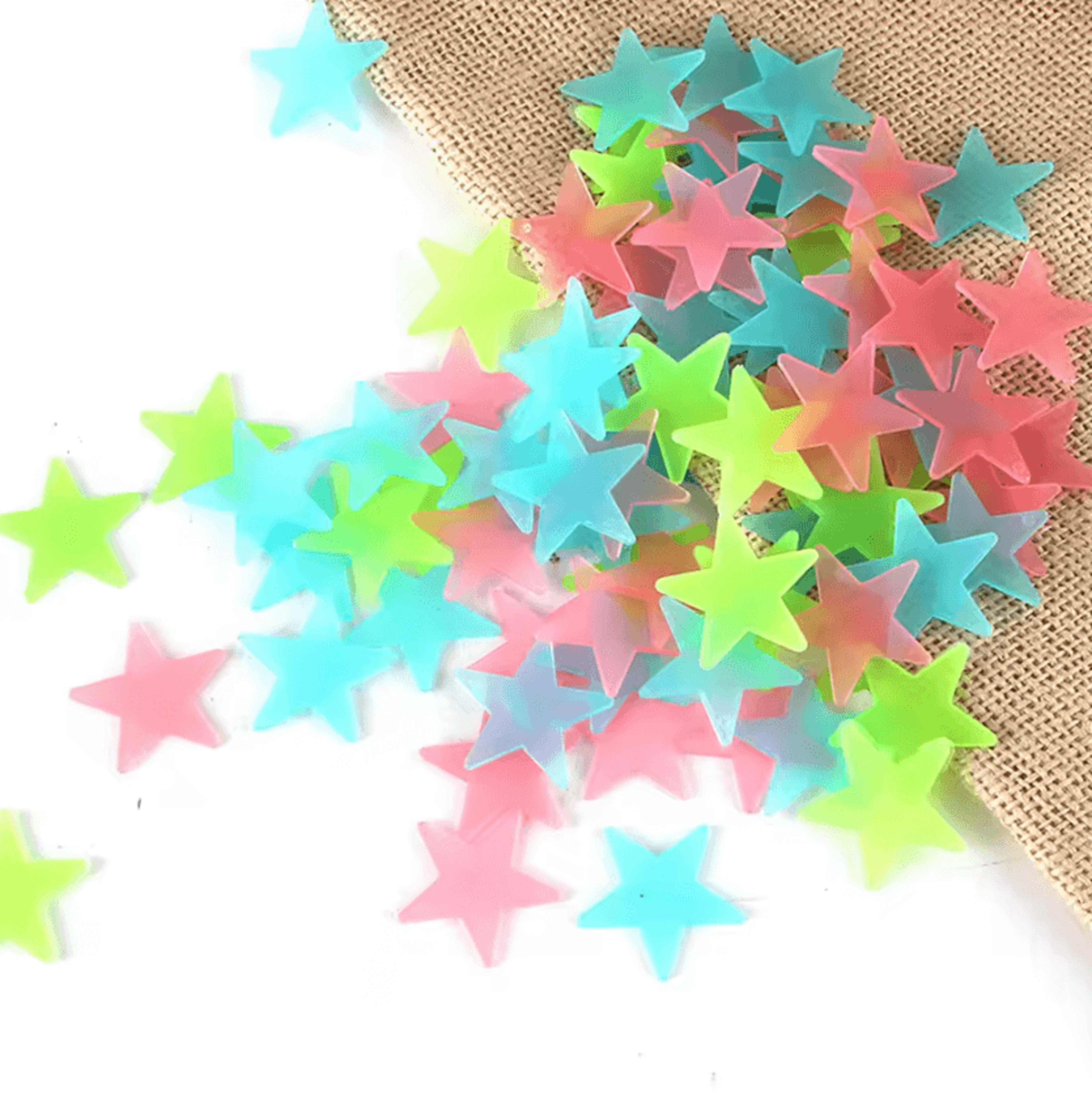 100pcs colorful glow in the dark star wall stickers – luminous star decals for kids bedroom & nursery decor
