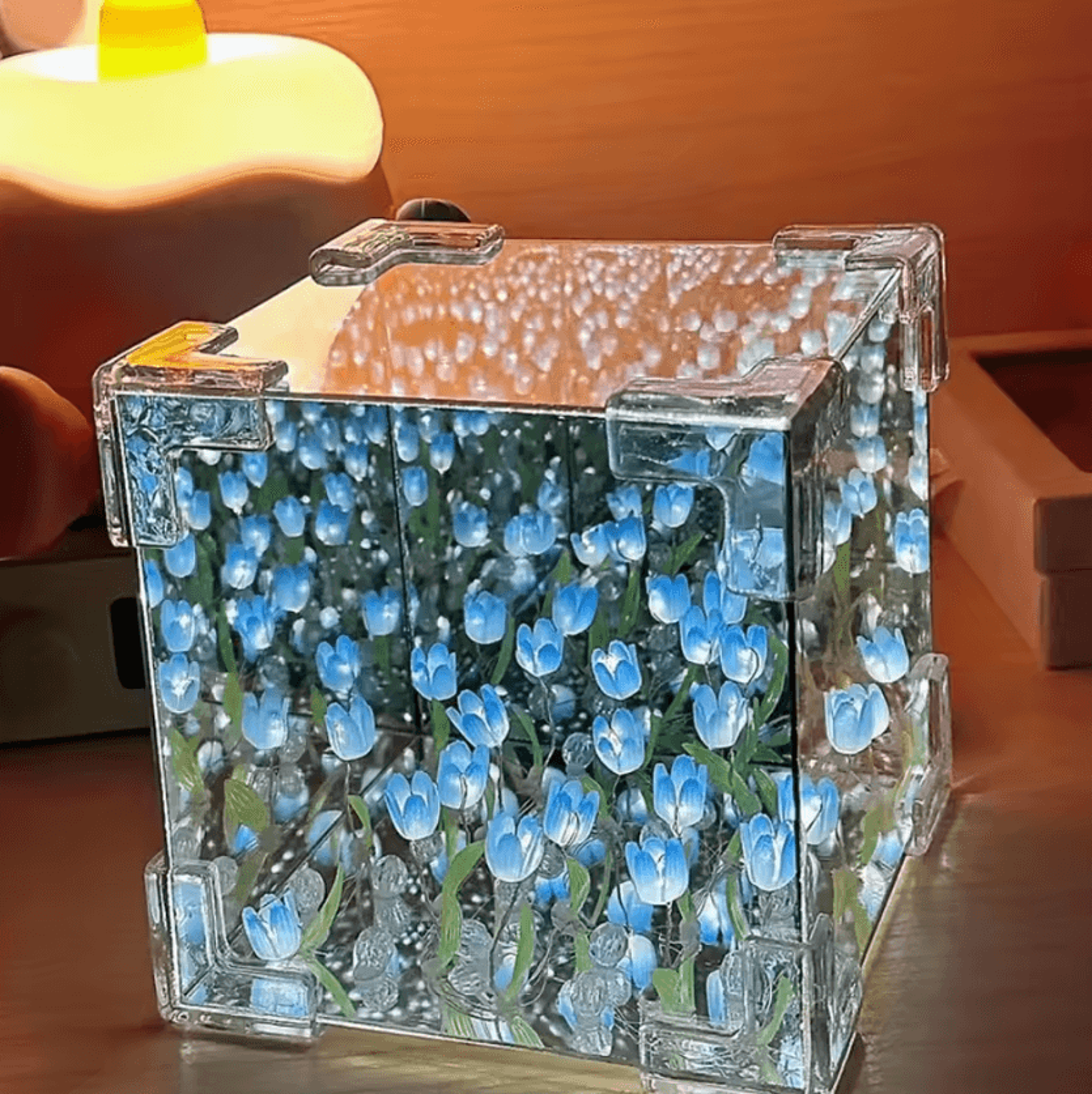 diy tulip cube night light kit – tulip night light creative diy lamp kit for romantic room decor
