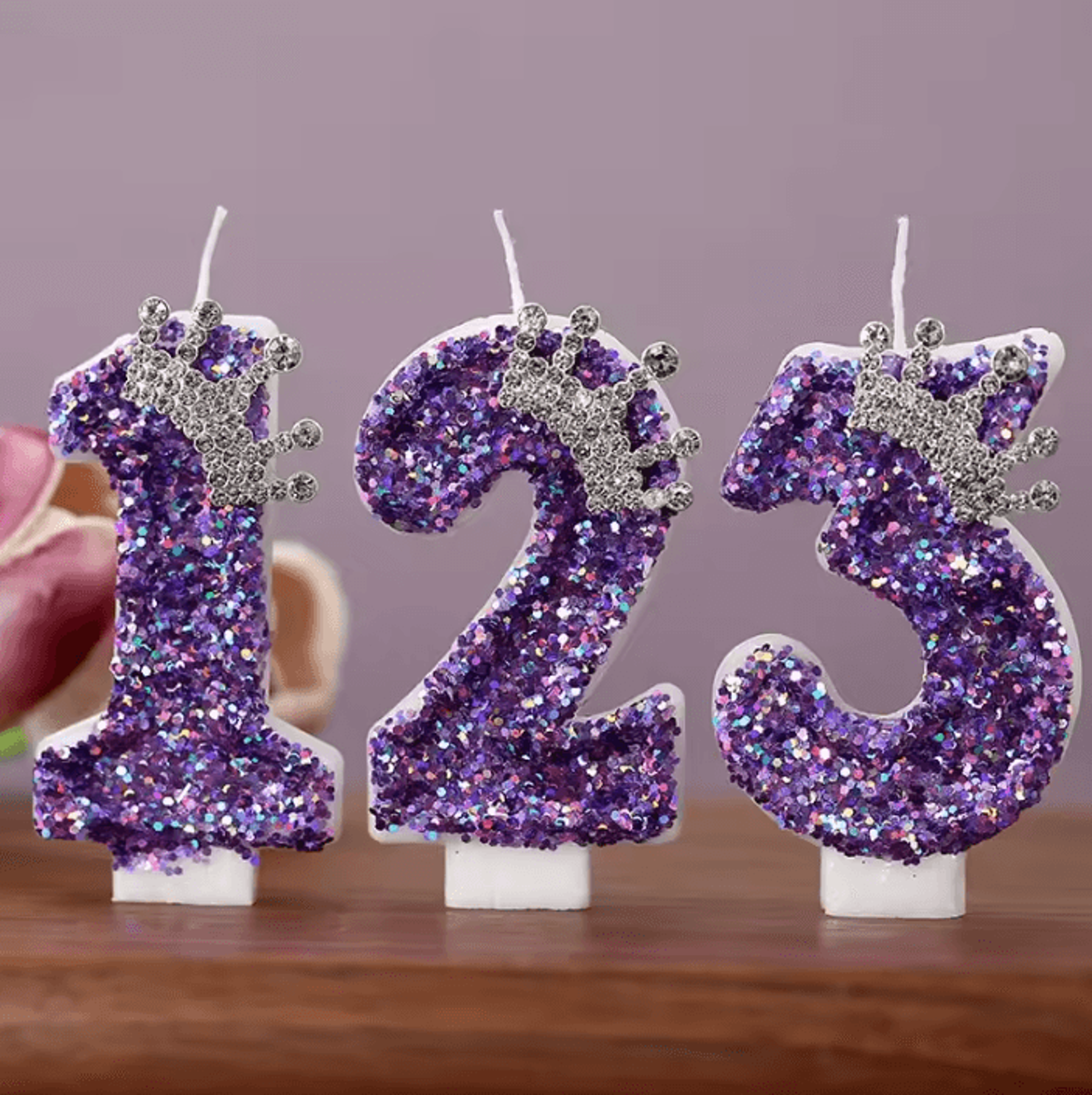 princess crown number birthday candle – number birthday candle purple princess cake candle for birthdays & celebrations