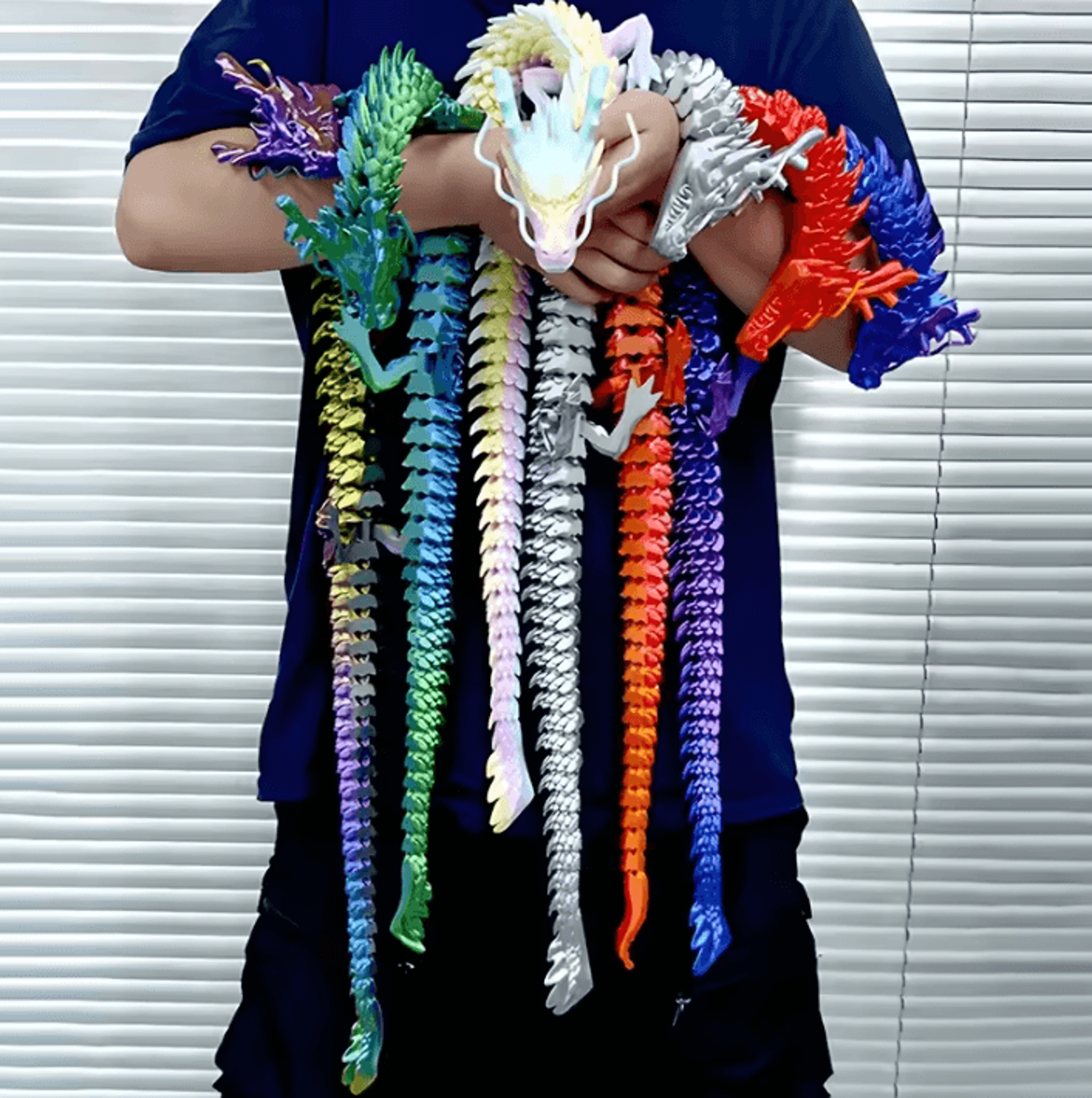 88cm crystal gem articulated dragon – articulated dragon fidget toy 3d printed crystal dragon collectible