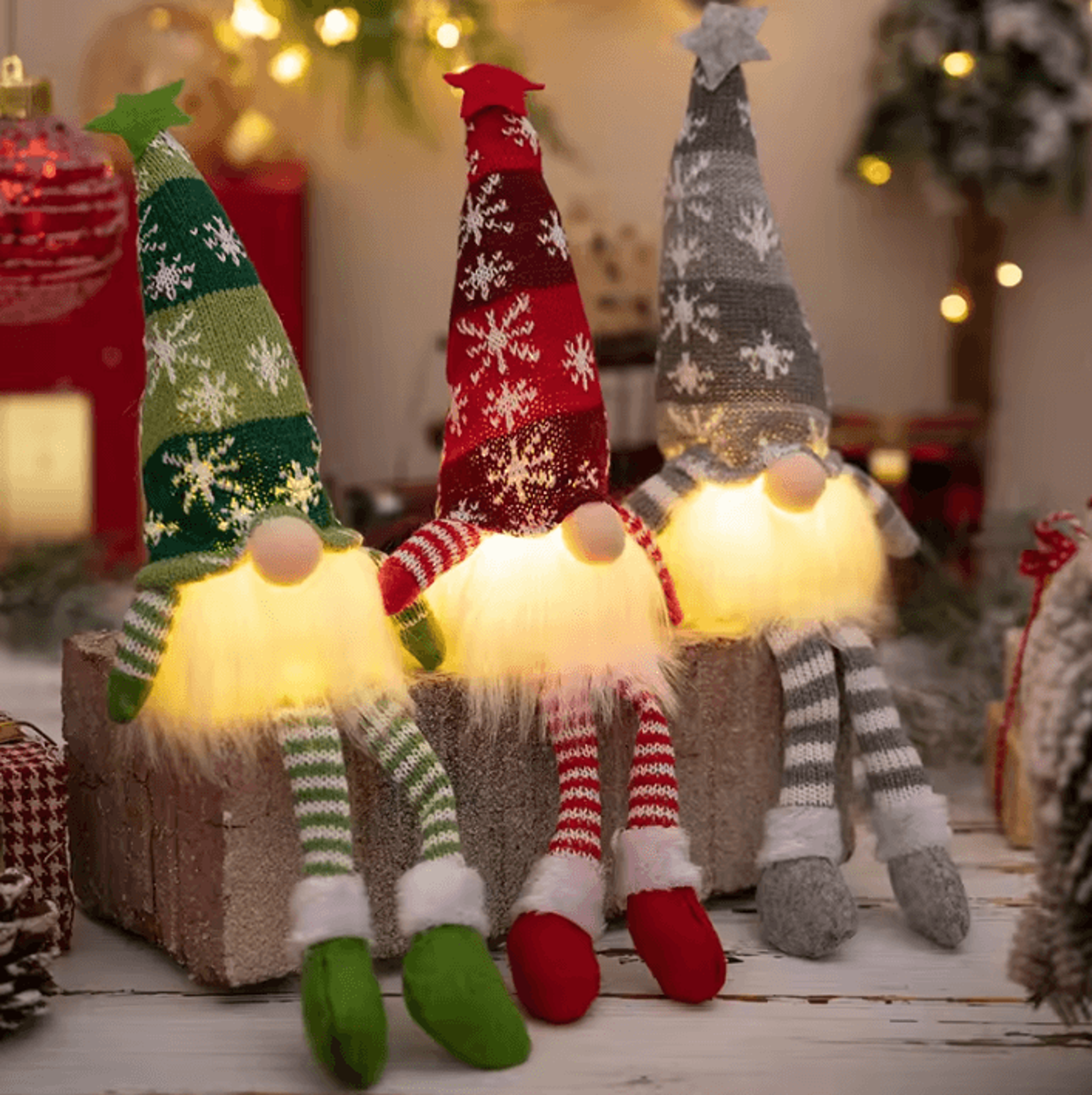 led lighted christmas gnome plush – christmas gnome decoration lighted elf doll for holiday home decor