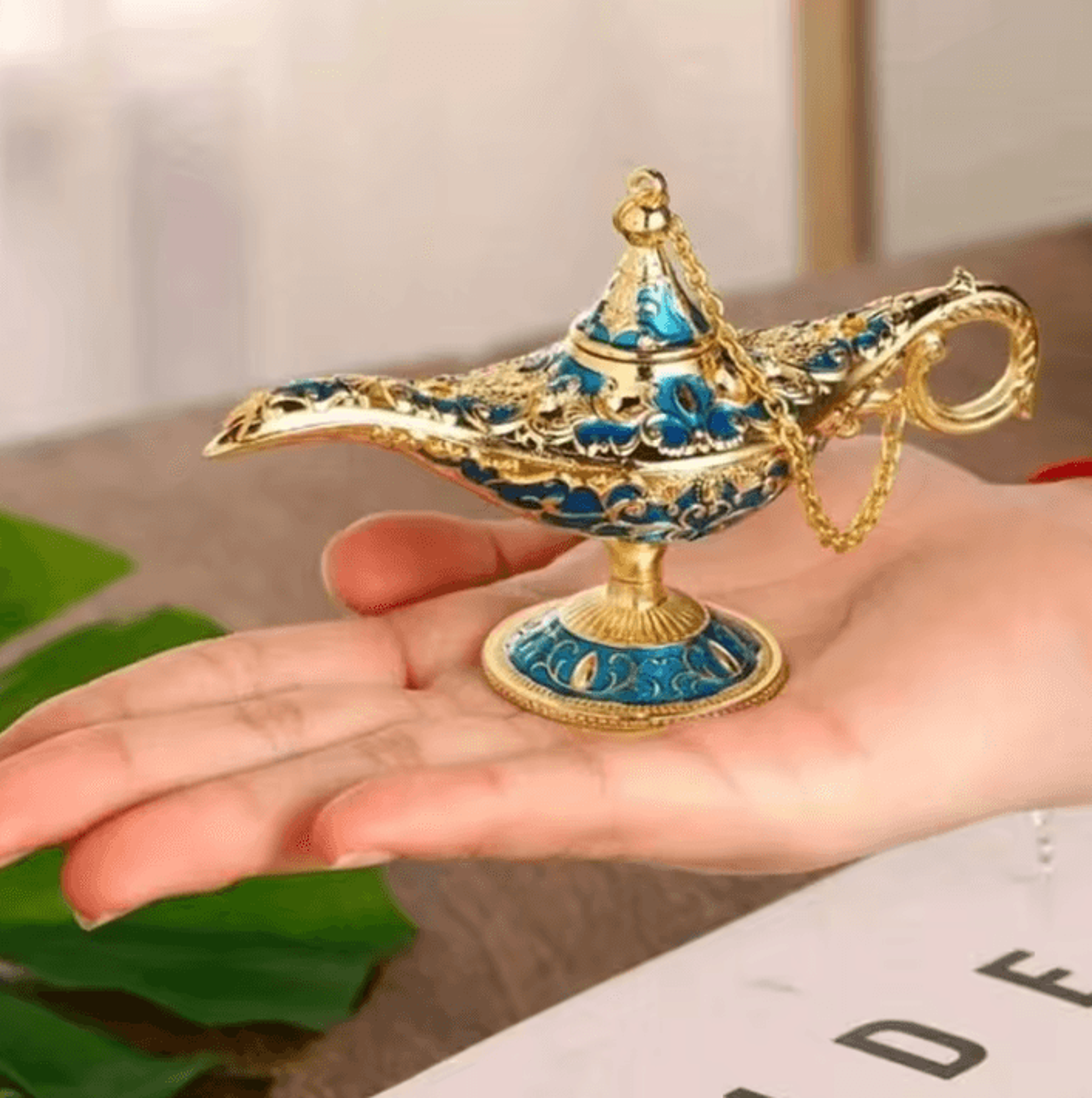 vintage aladdin magic lamp ornament – aladdin lamp decor magic genie lamp for home & office decoration