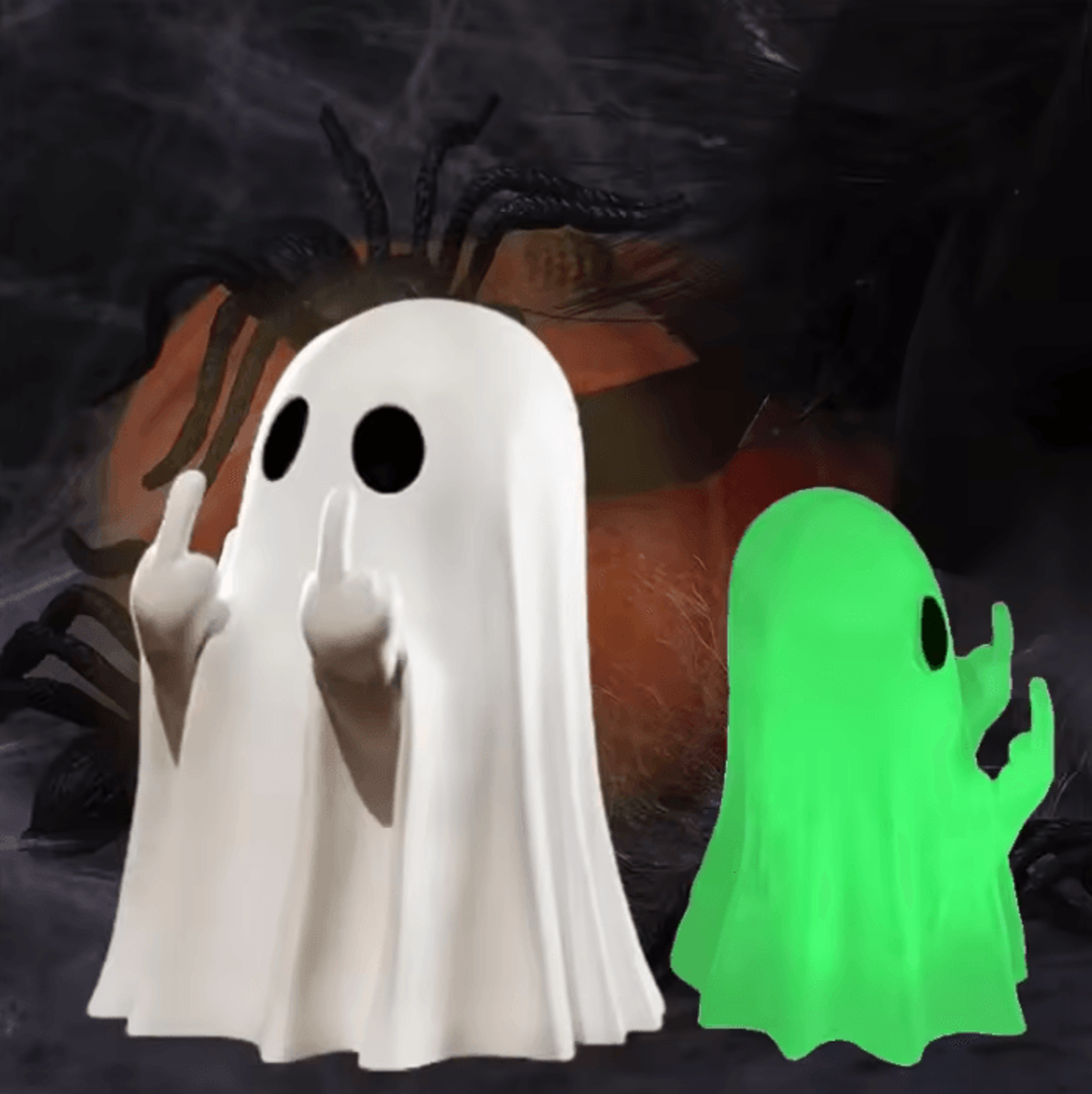 glow-in-the-dark middle finger ghost figurine – funny ghost statue halloween desk decor for car, home & office
