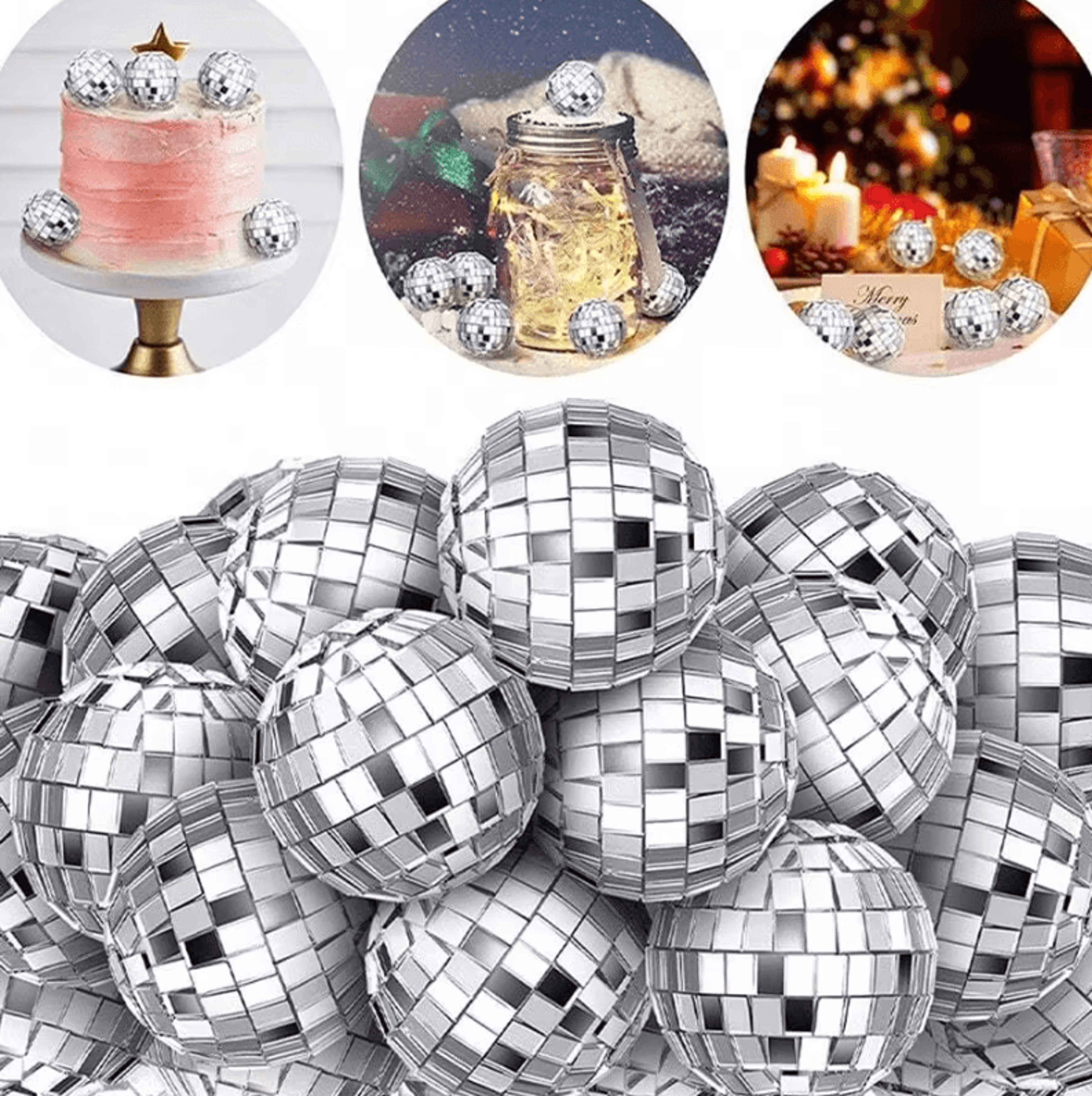 10pcs mini mirror disco balls – mini disco ball decorations mirror ball ornaments for parties, cakes & events