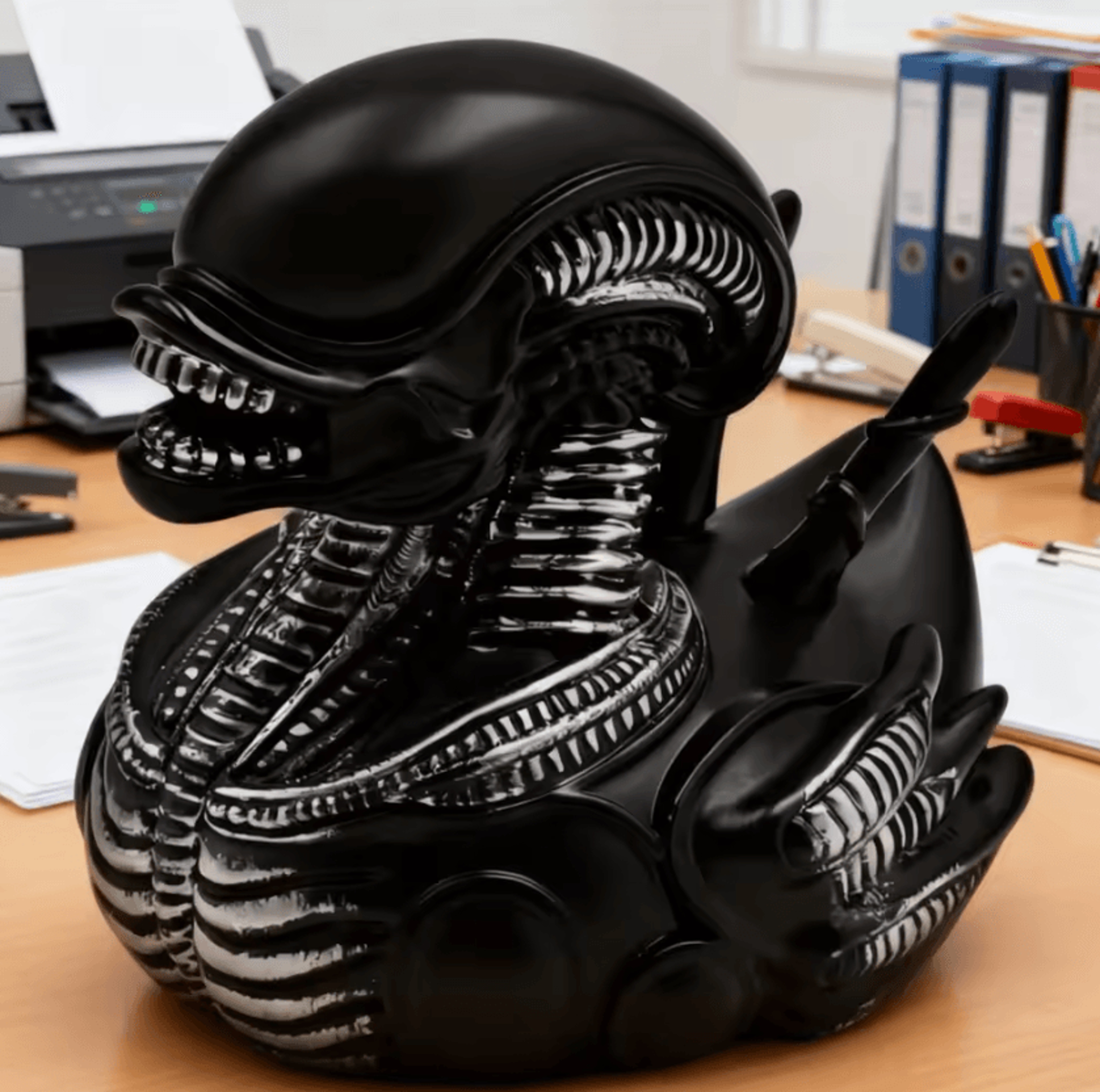 alien duck resin statue – alien duck figurine funny duck desk decor for home, office & car dashboard