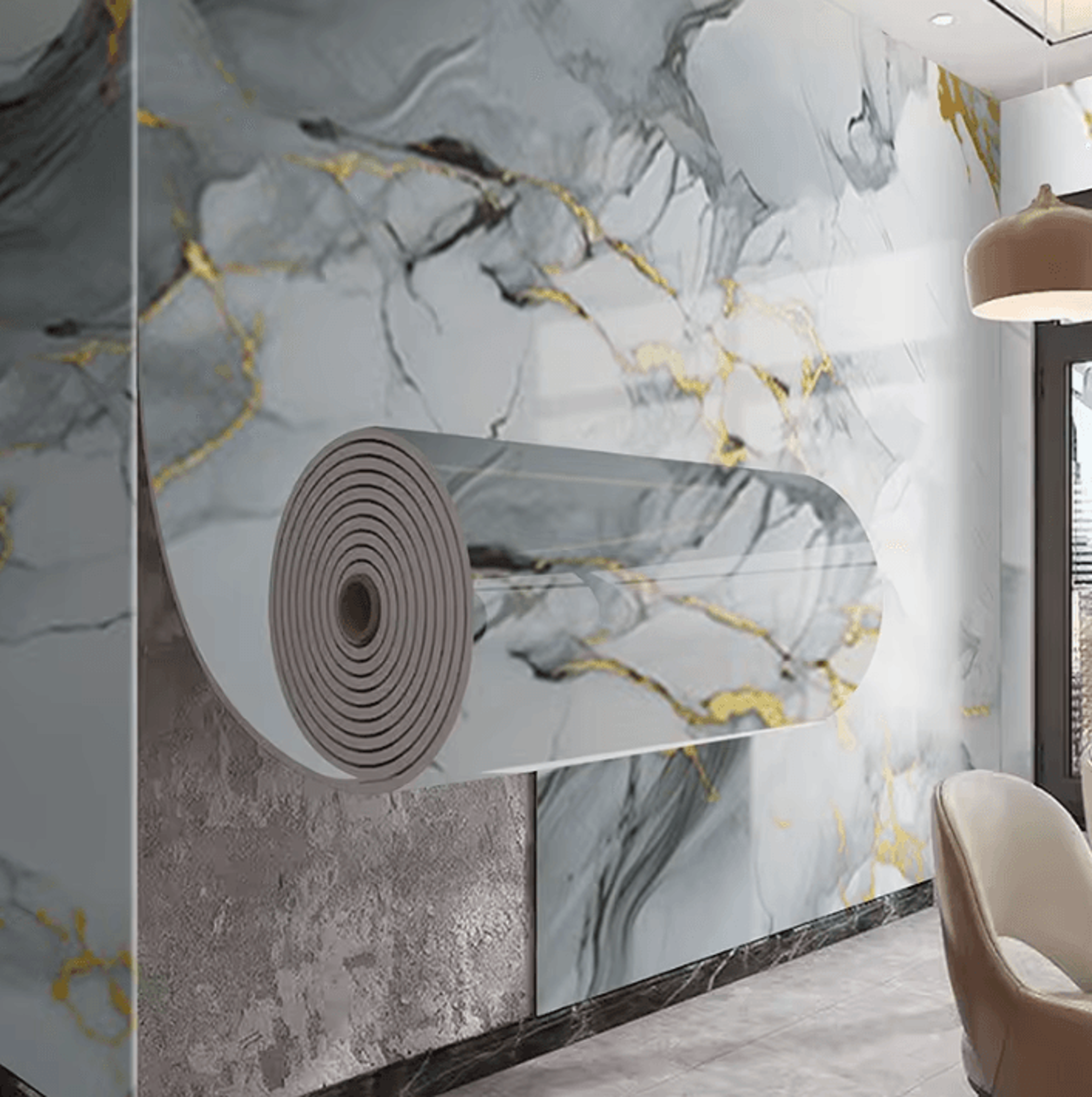 40cm waterproof self adhesive wallpaper for kitchen, bathroom & living room