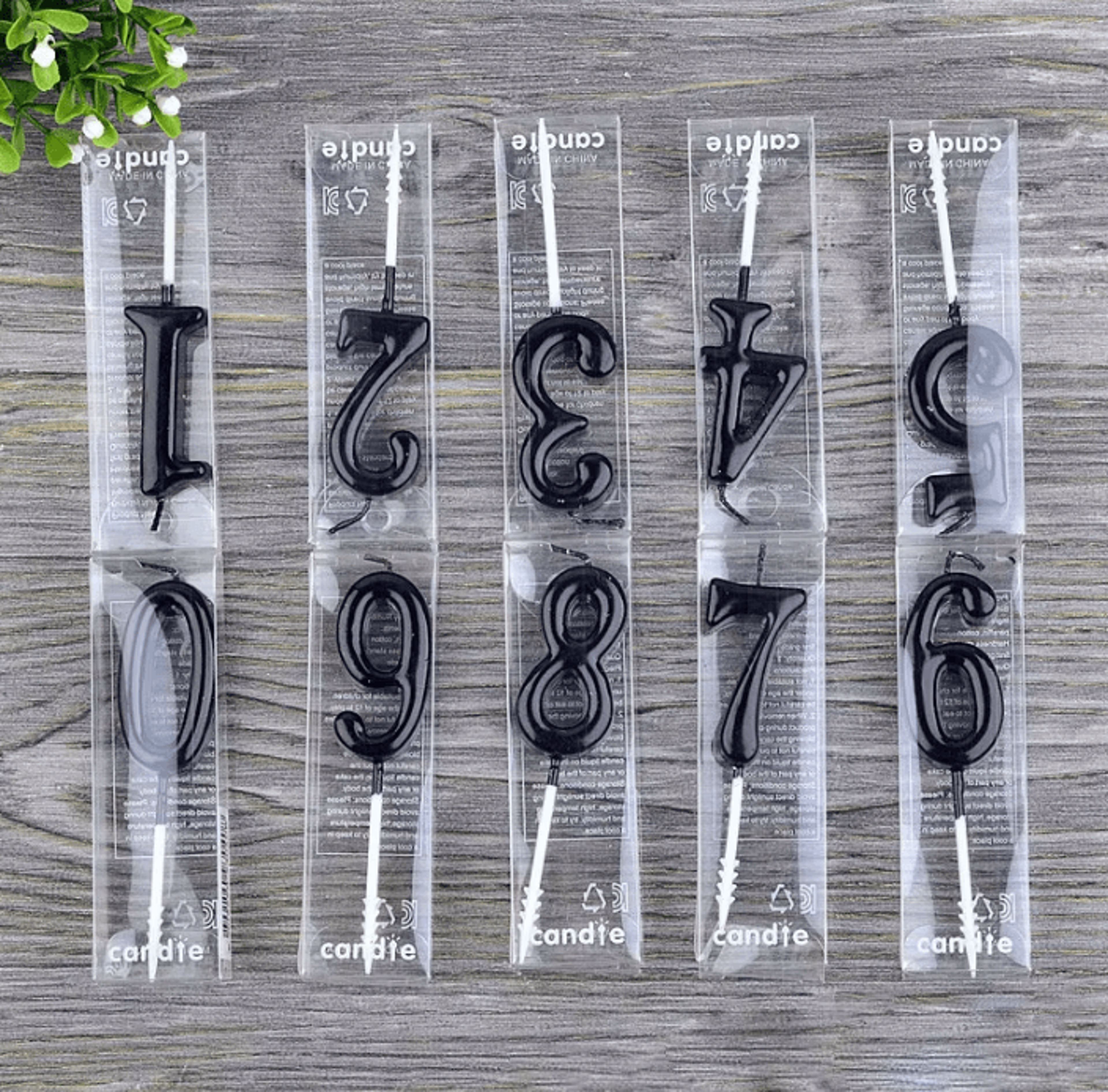 black number birthday candle 0–9 – stylish numeral cake candle for parties