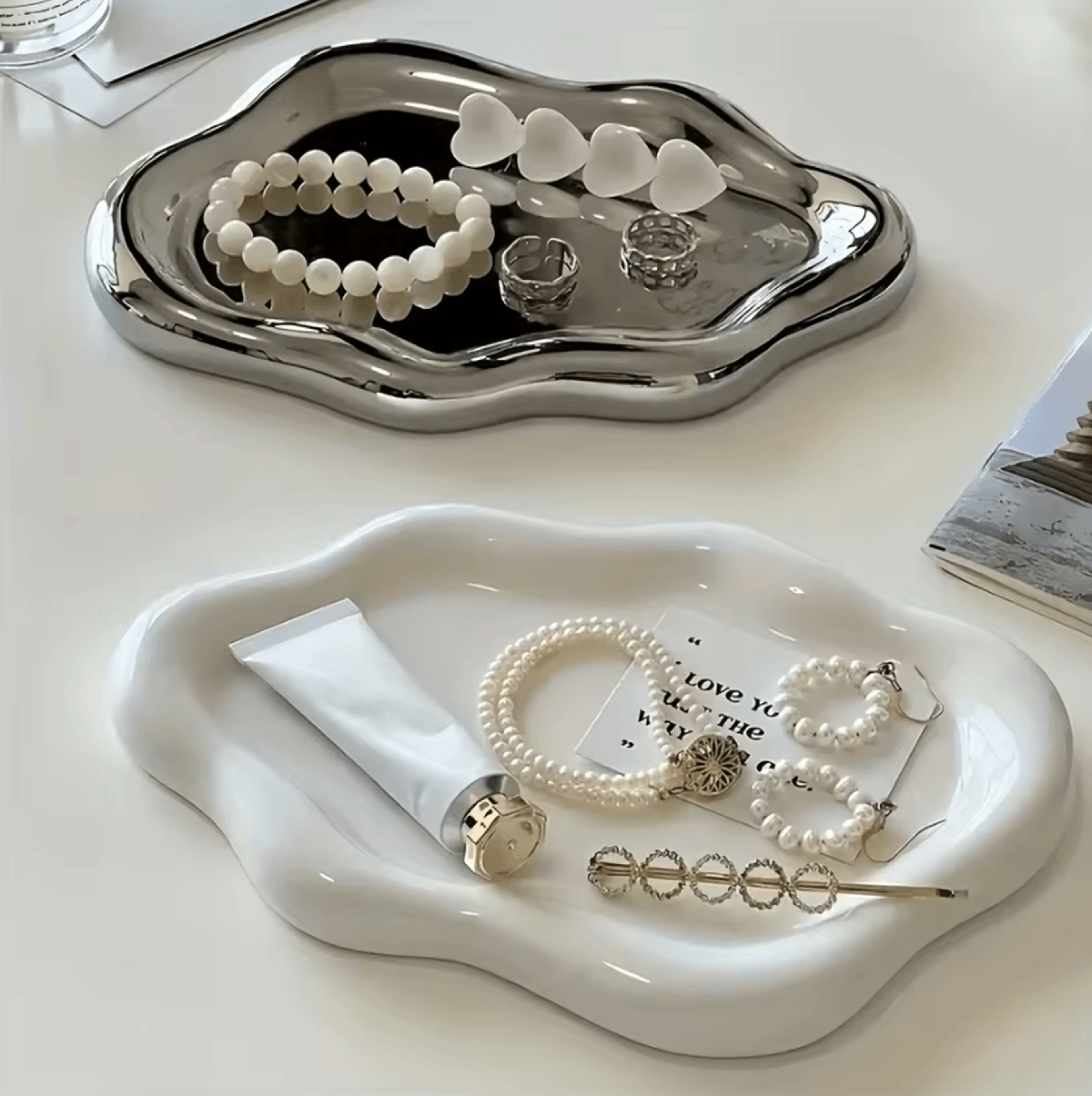 light luxury jewelry storage tray – decorative display plate & photo prop