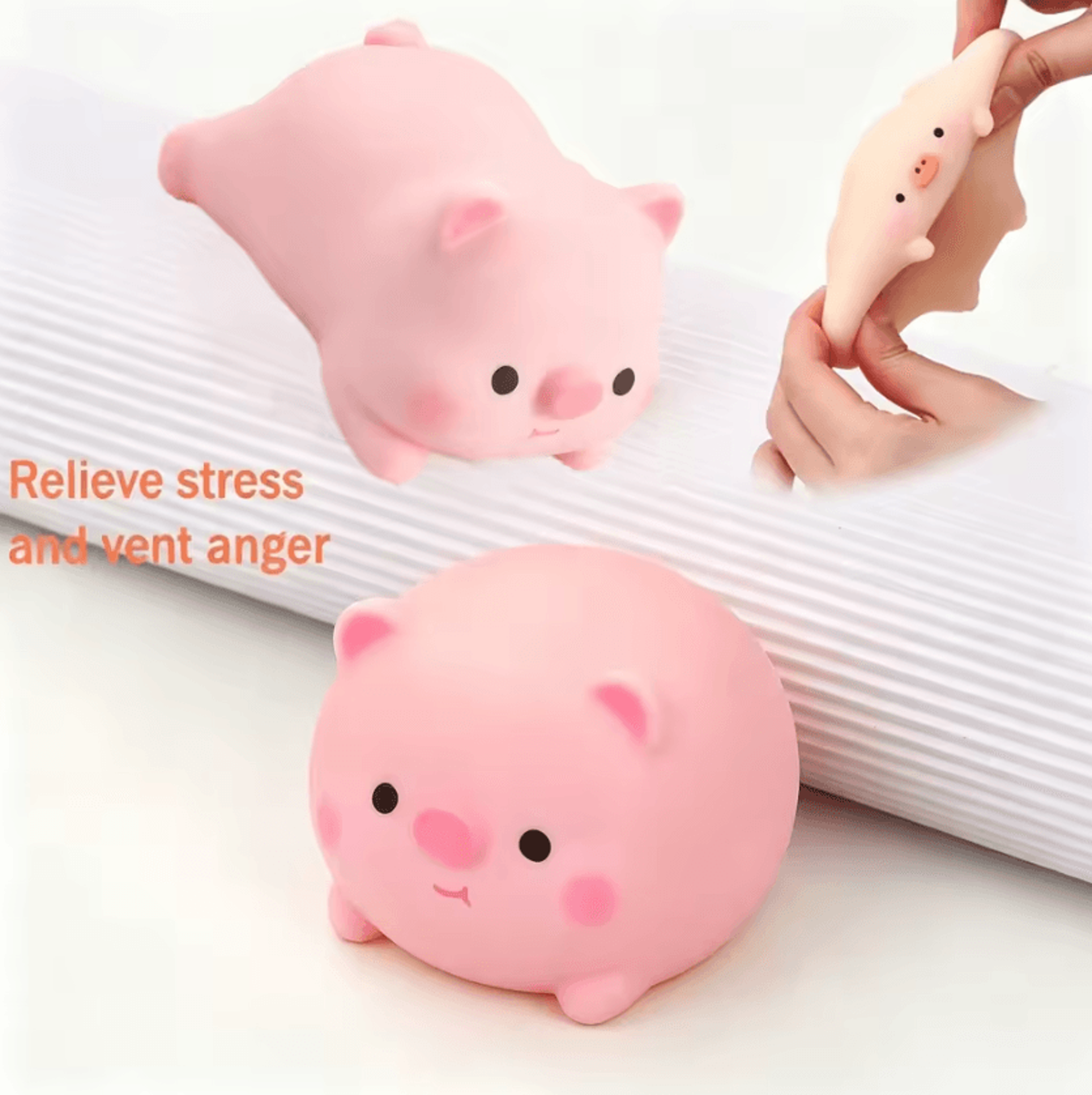 cute pink pig squishy toy – soft slow rebound squeeze fidget & desk decor