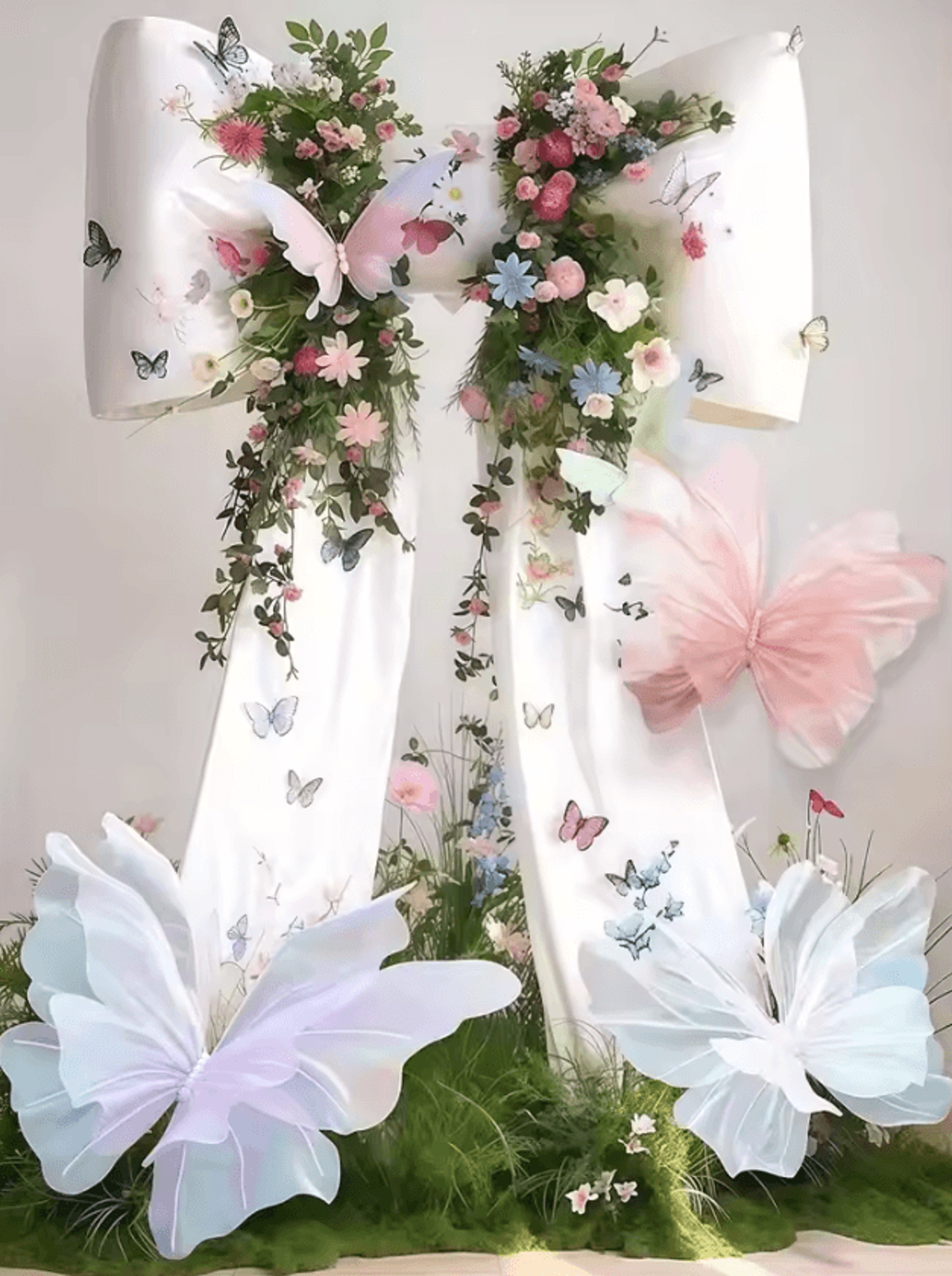 3d simulated butterfly decoration – oversized silk party & photography prop