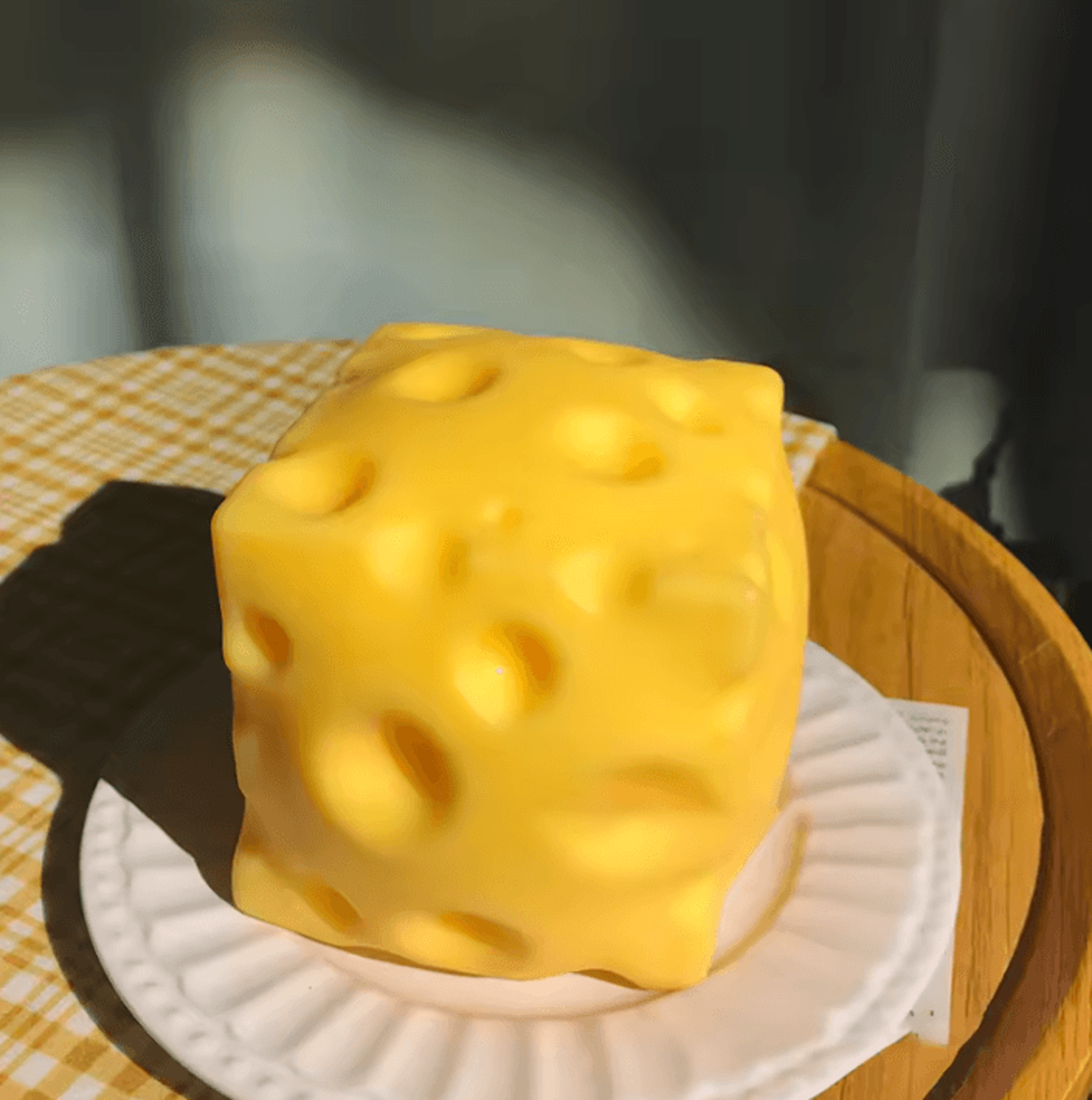 5cm cheese squishy fidget toy – slow rebound shapeable squeeze toy