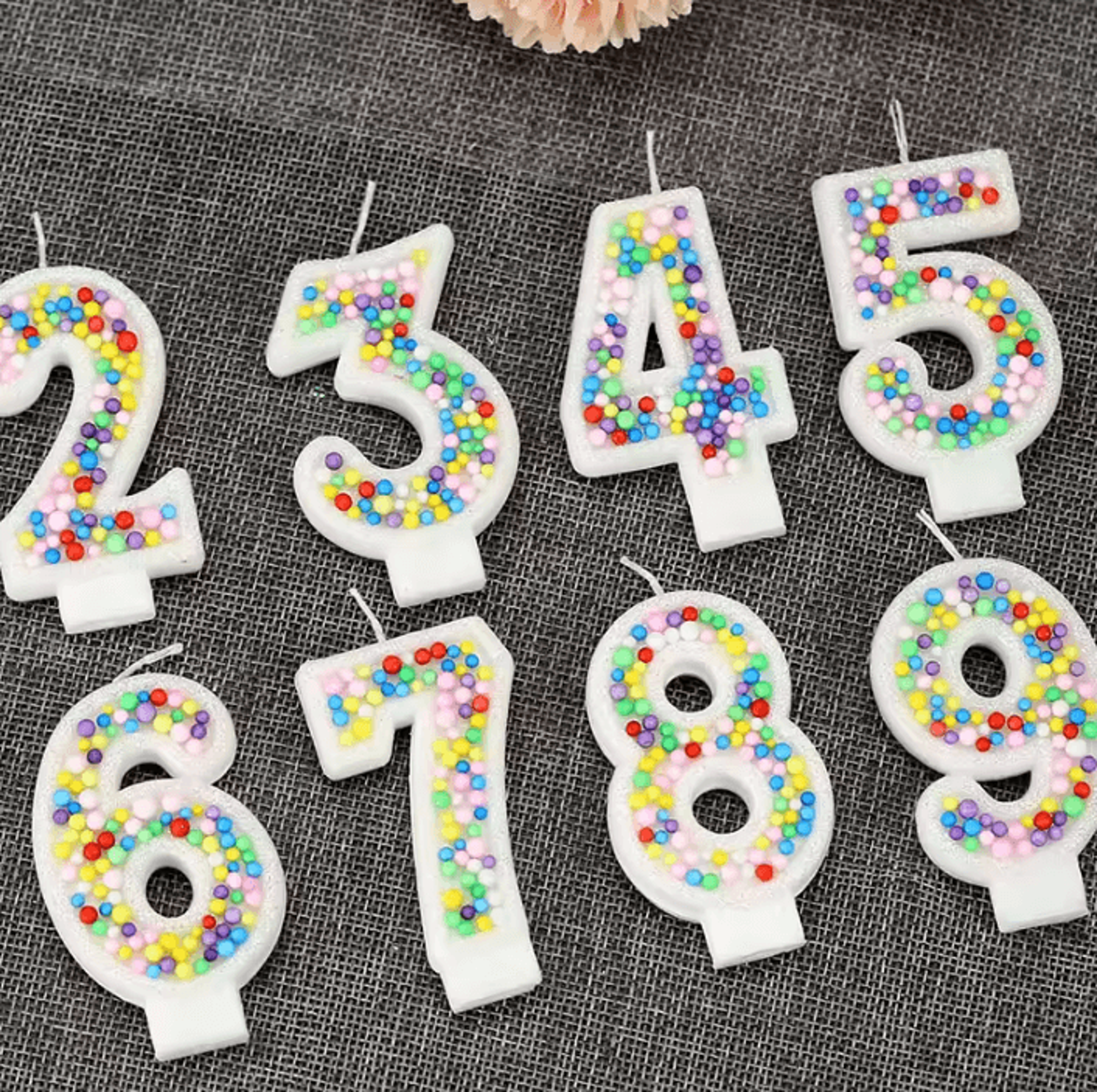 colorful ball number birthday candles 0–9 – creative cake topper