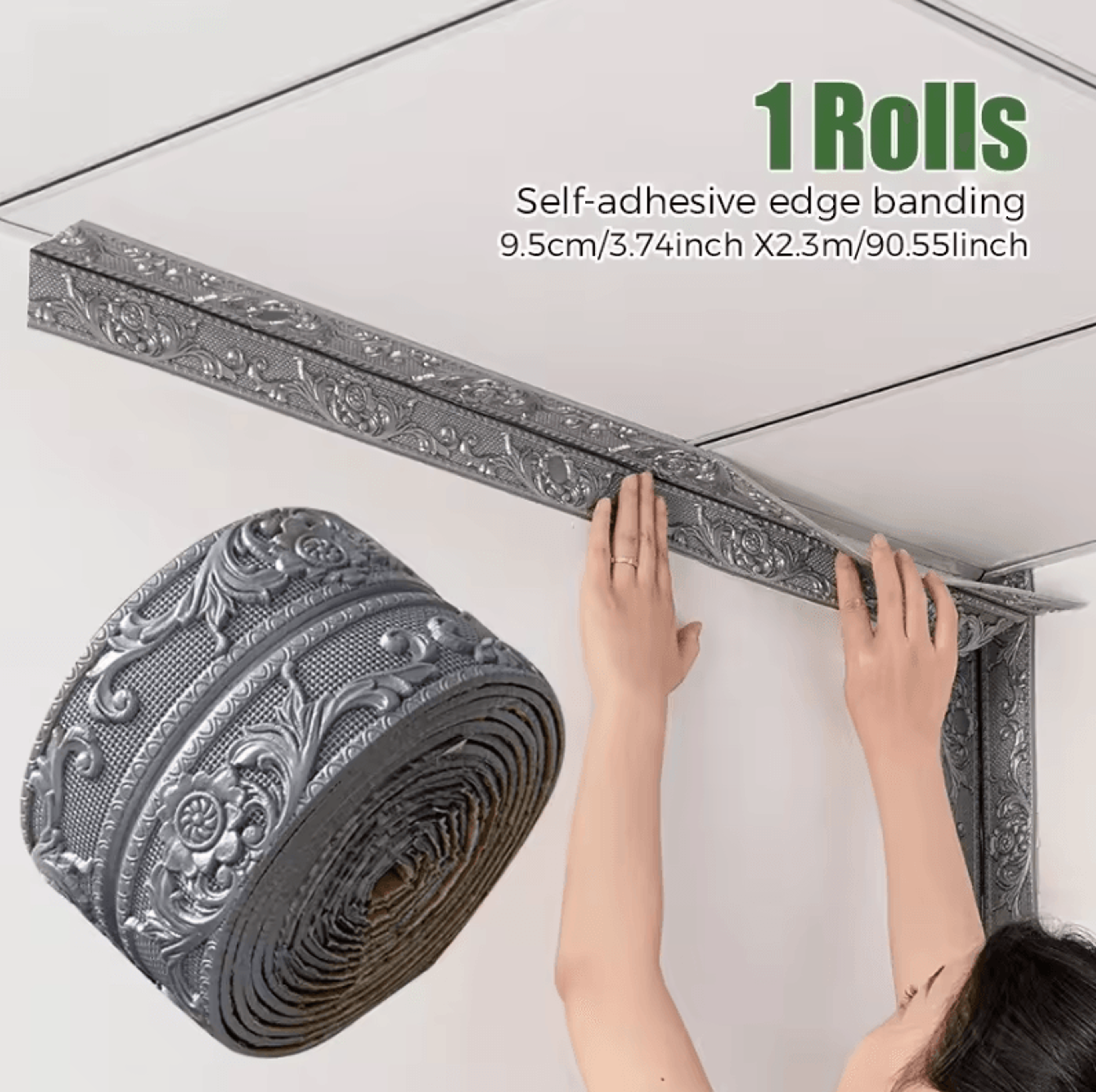 2.3m self adhesive foam wall trim – peel & stick edge banding border