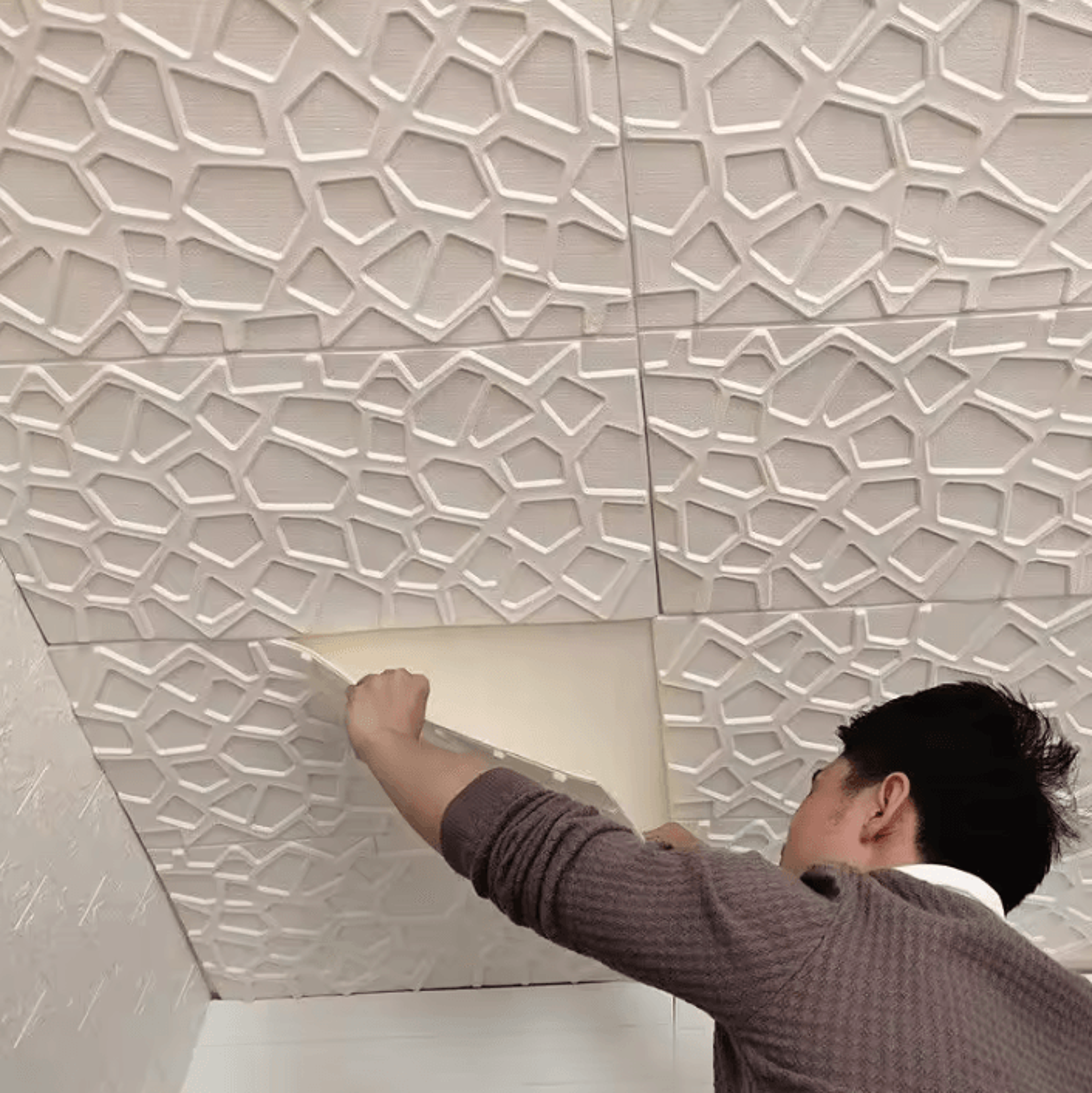 35x35cm 3d foam wall panels – waterproof peel & stick anti-collision tiles