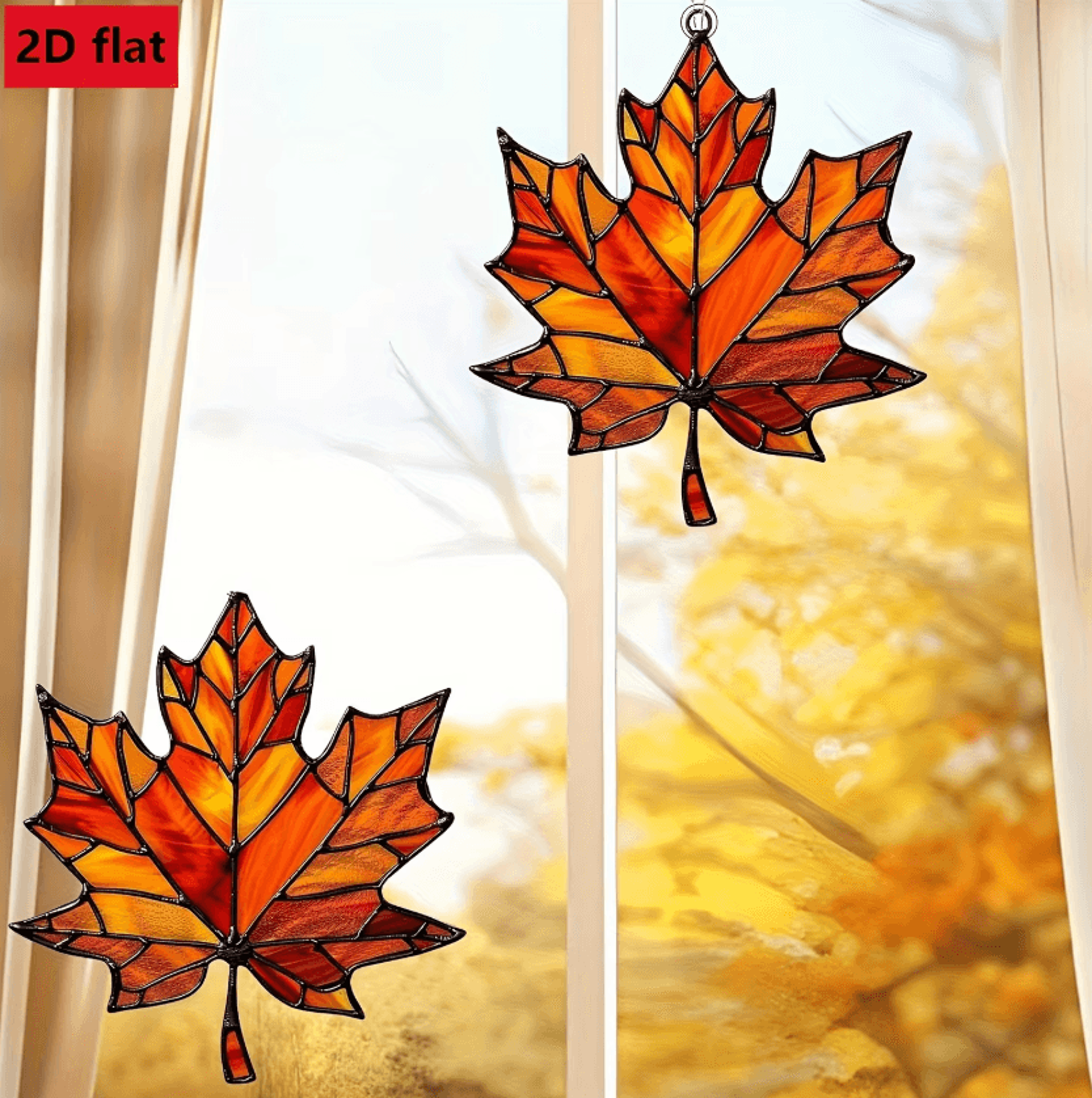 acrylic maple leaf suncatcher autumn window hanging decor