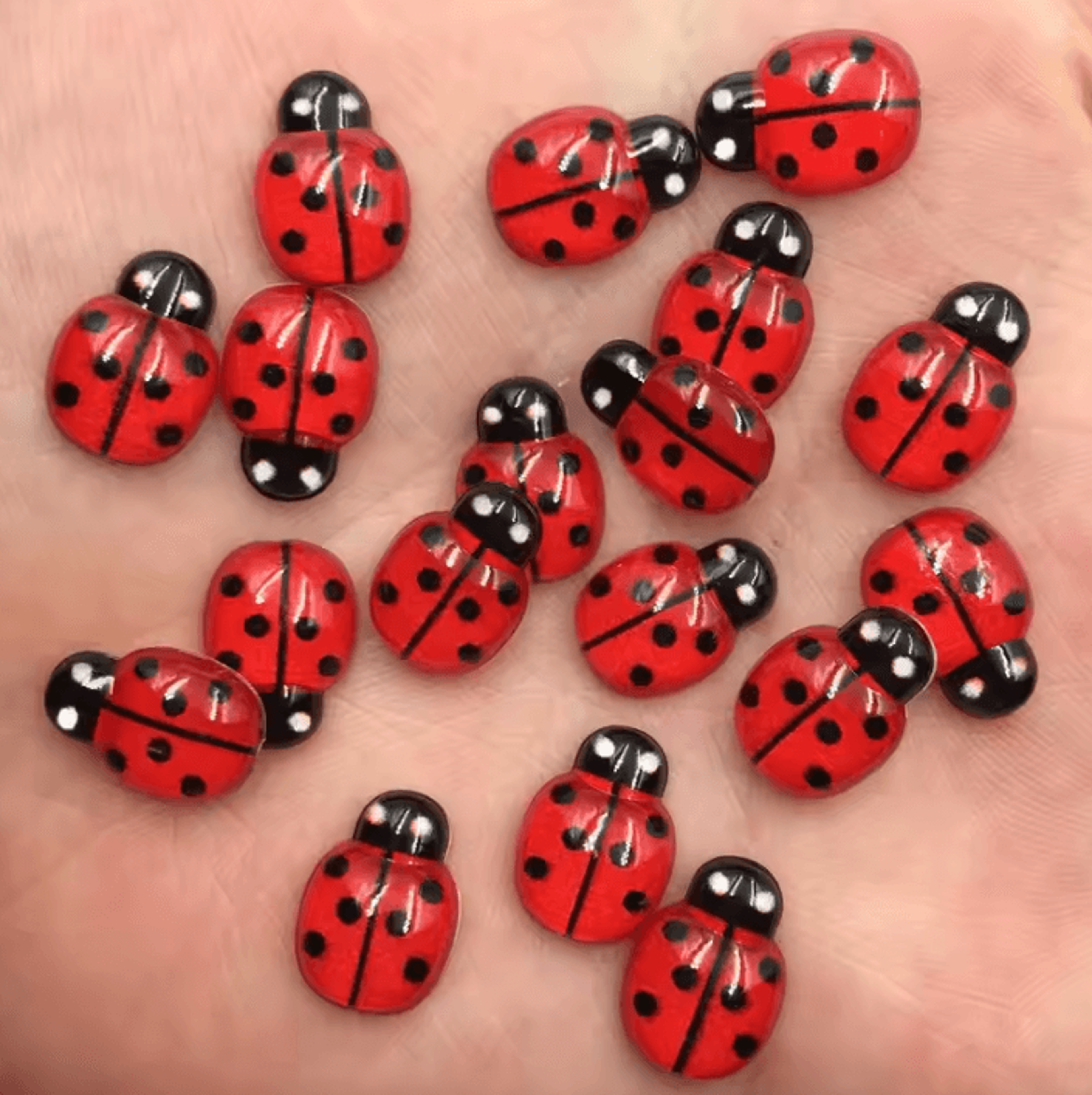 60-piece mini red ladybug resin flatback cabochons for diy crafts
