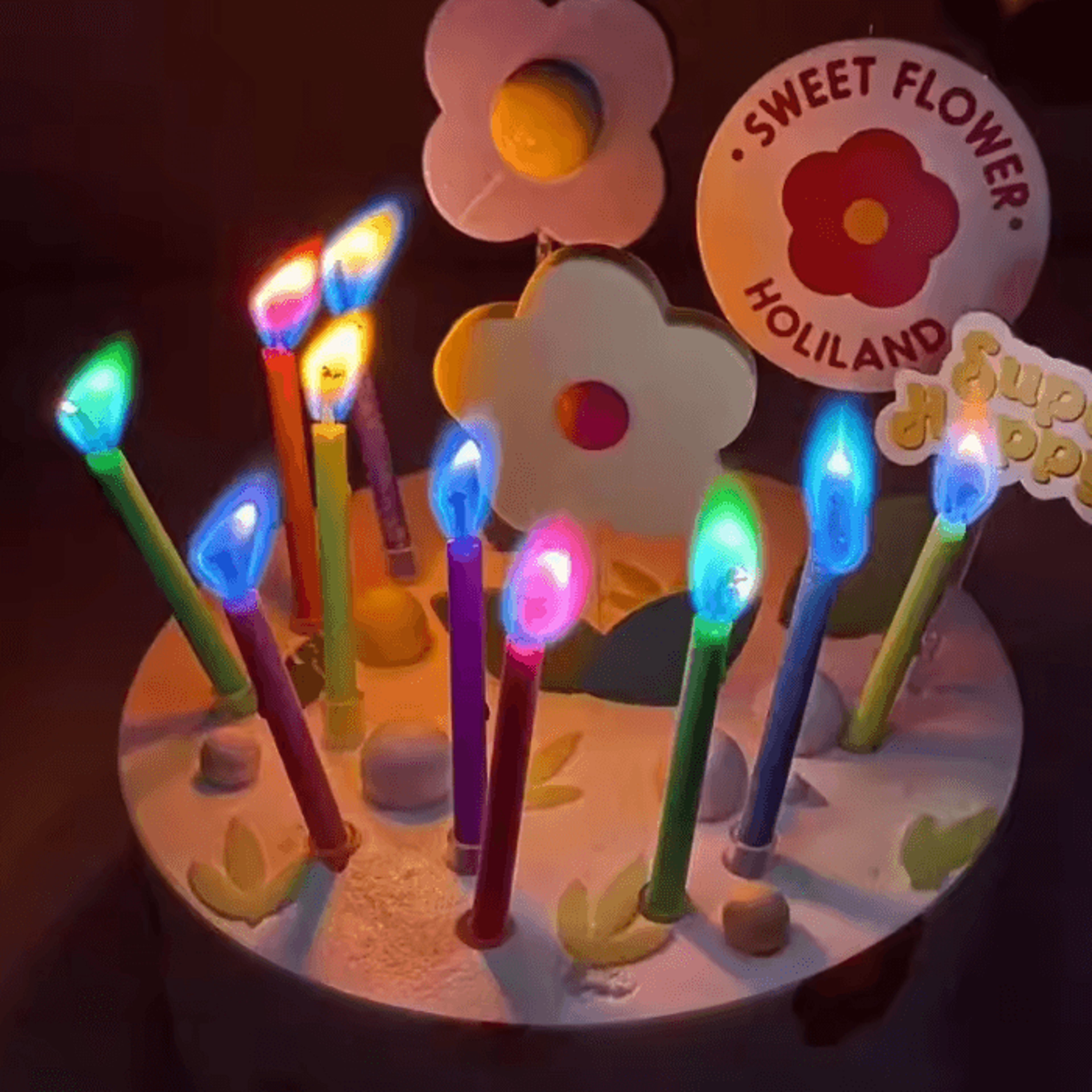 6-color flame birthday candles – colorful cake candles for parties