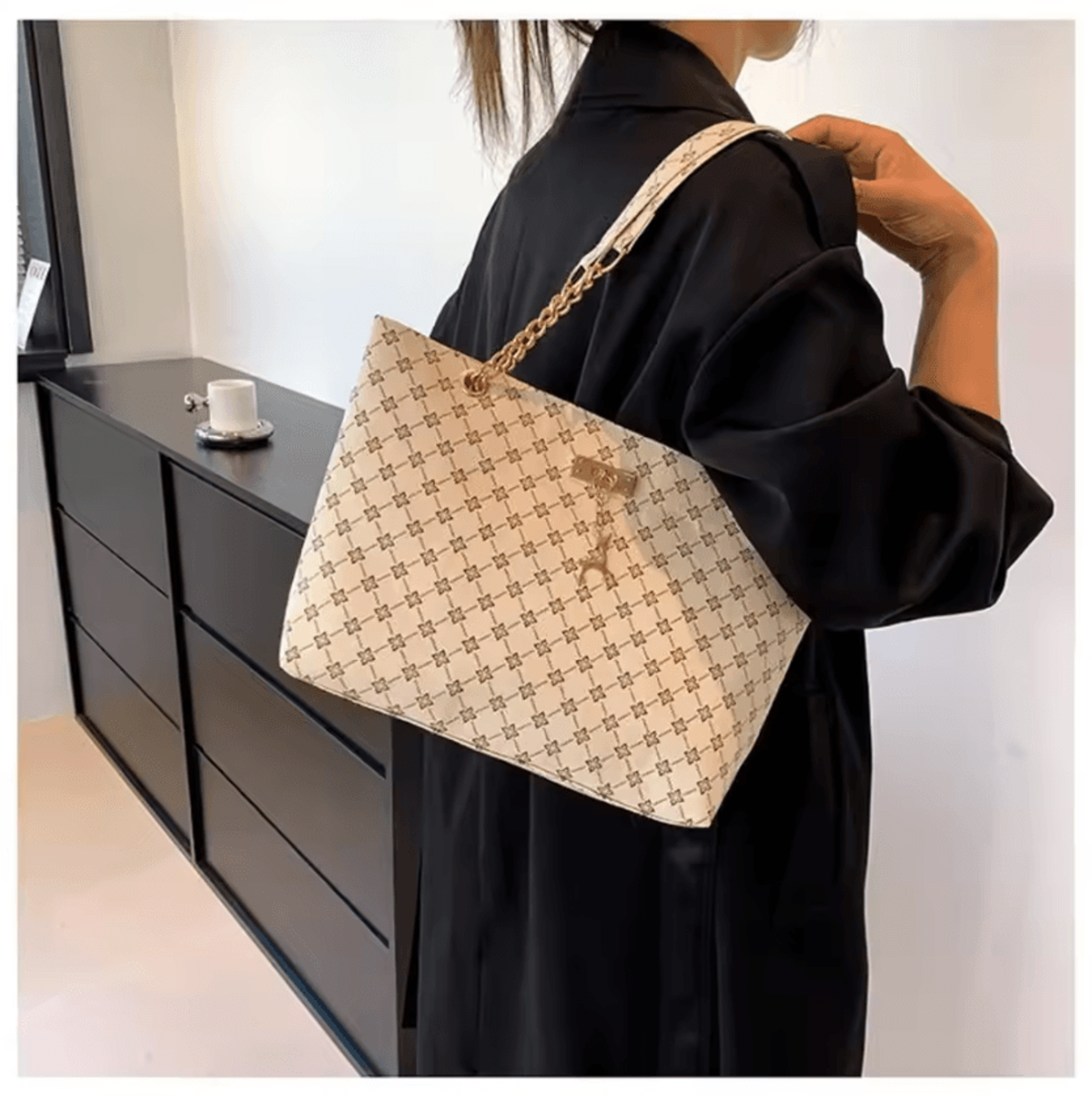 womens large capacity printed tote bag – fashion shoulder handbag