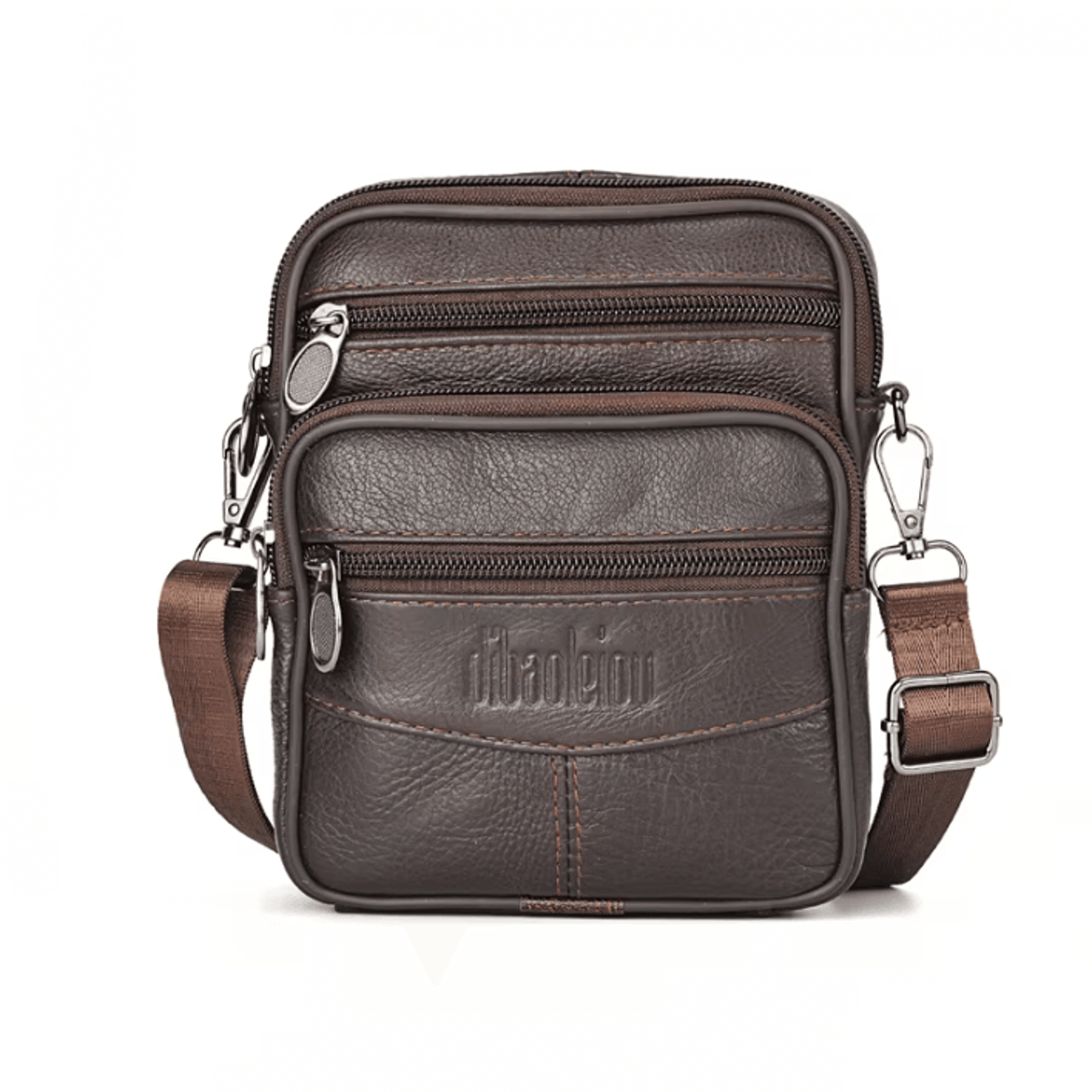 mens genuine leather crossbody messenger bag – retro business shoulder bag