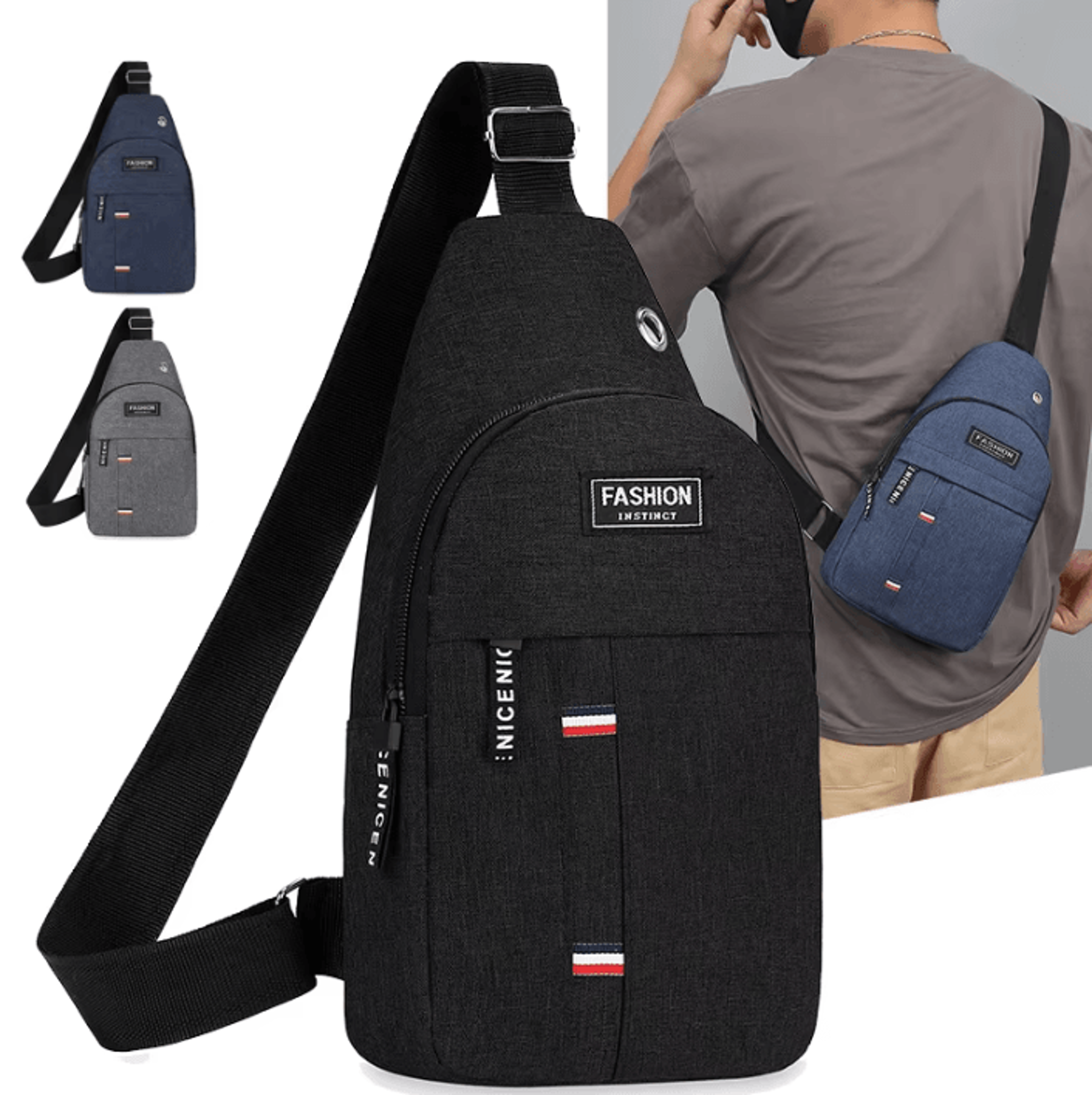 large capacity nylon chest bag - outdoor crossbody sling bag