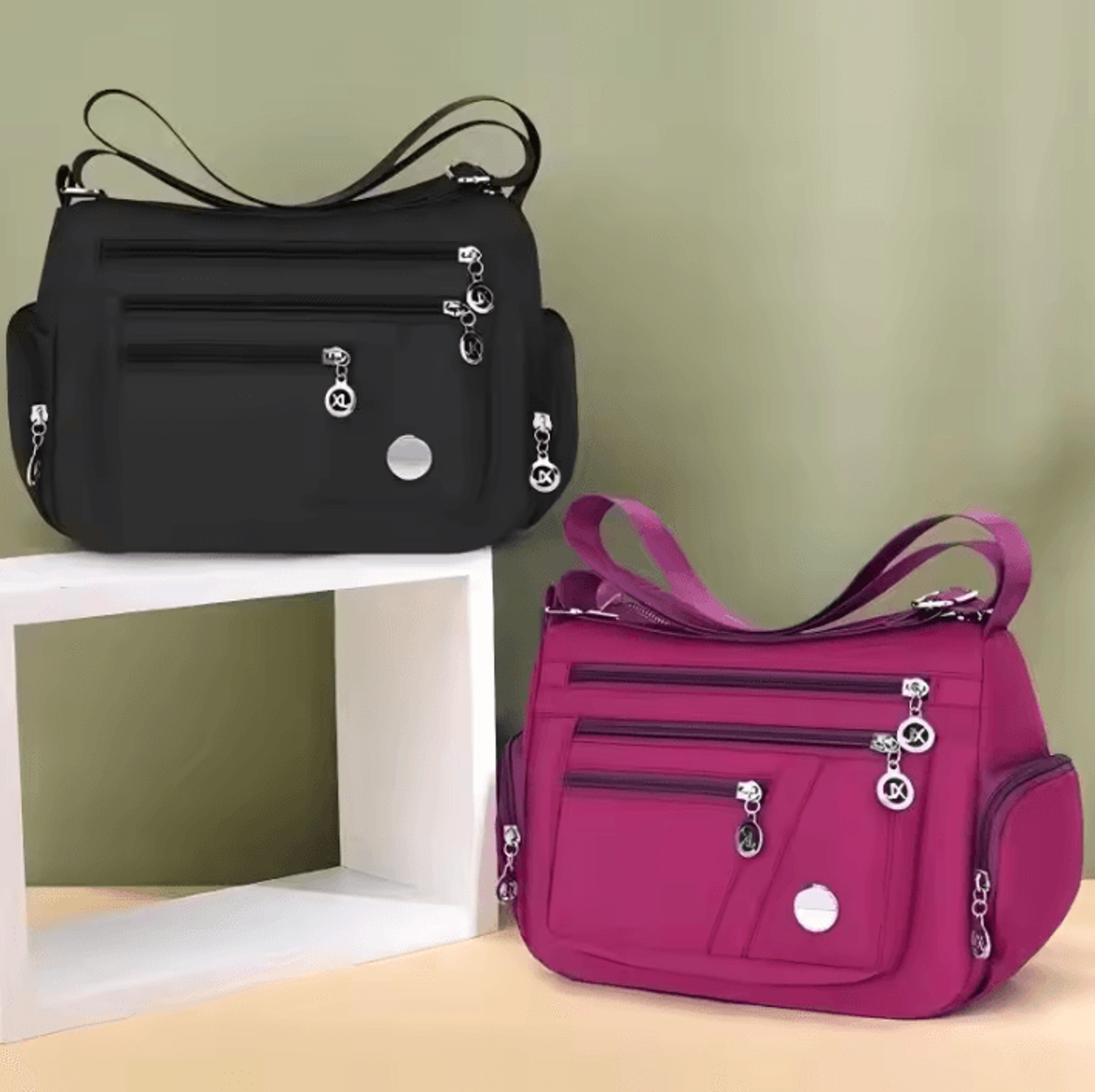 waterproof nylon crossbody bag - multifunctional shoulder messenger bag