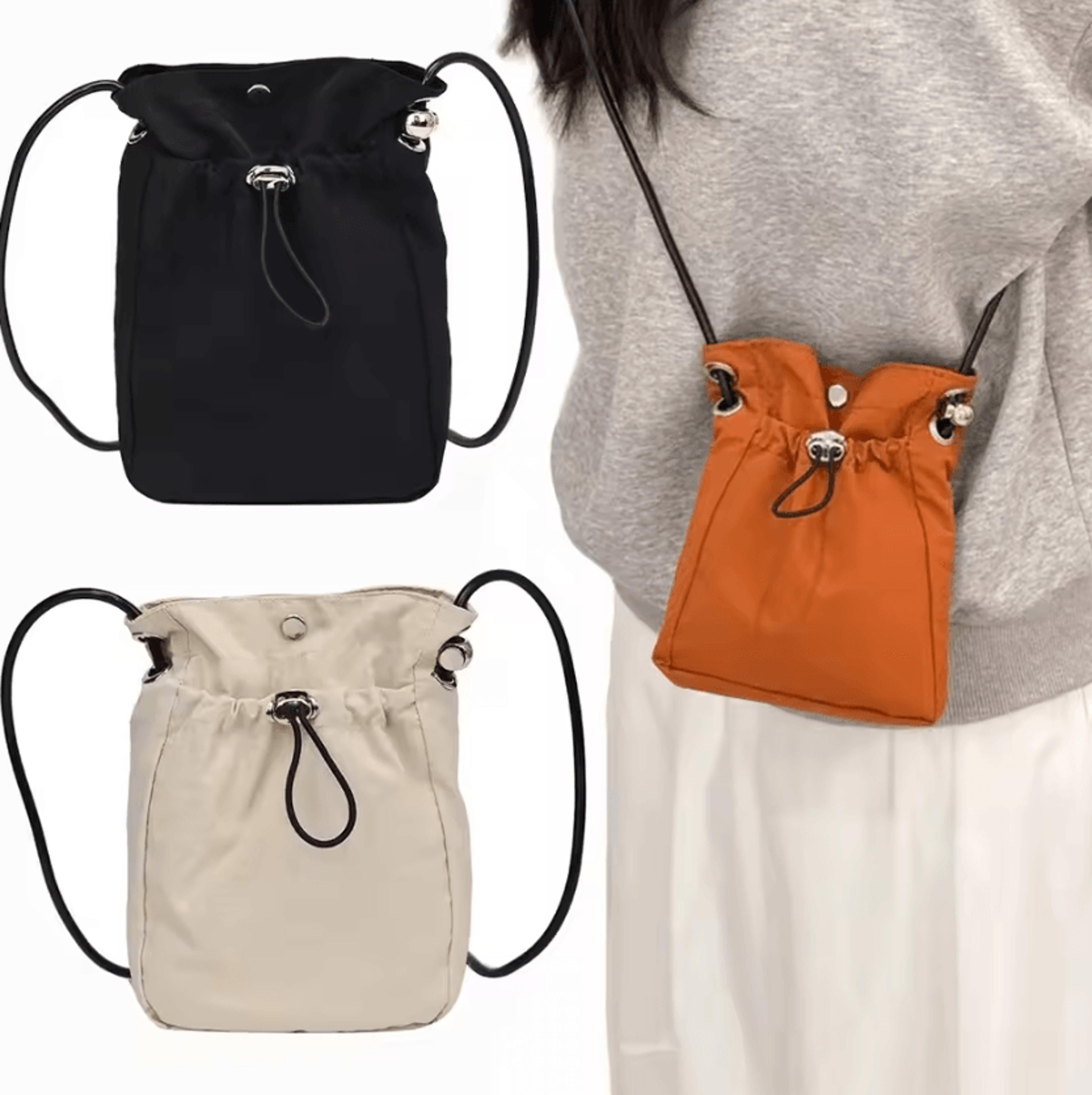 mini nylon crossbody phone bag - multifunctional square shoulder purse