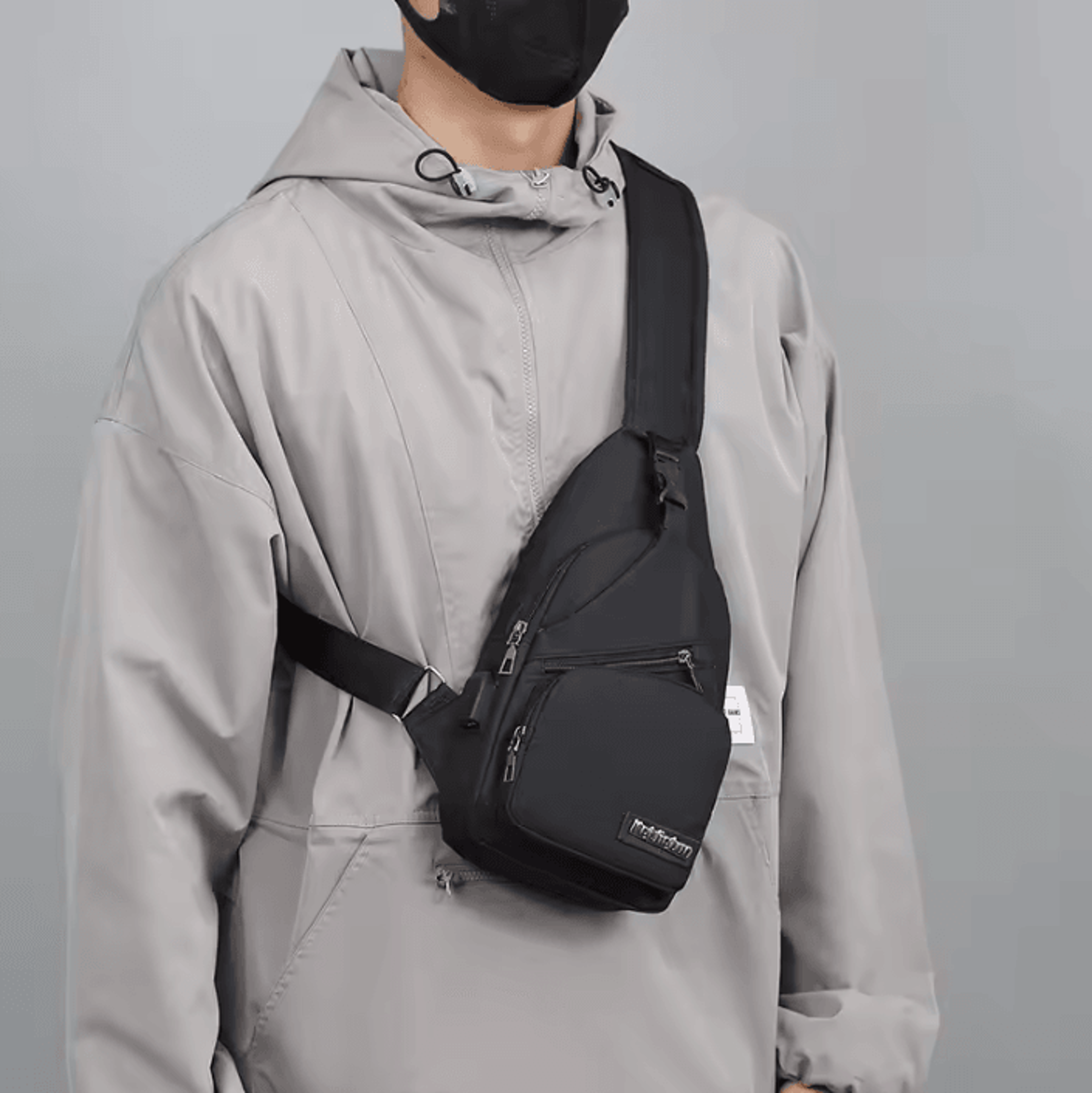 lightweight canvas chest bag - casual crossbody shoulder bag