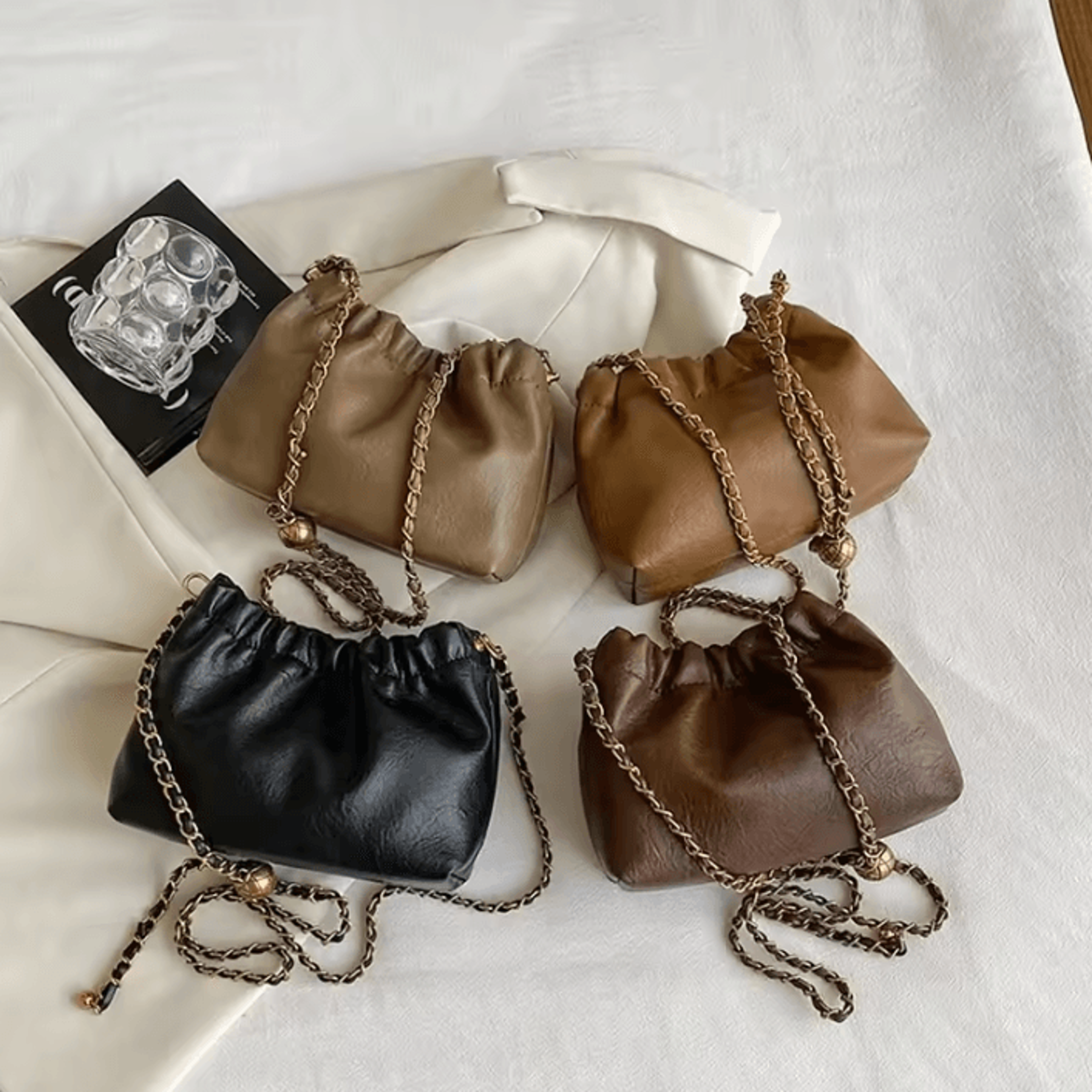 pleated chain shoulder bag - stylish crossbody hobo purse