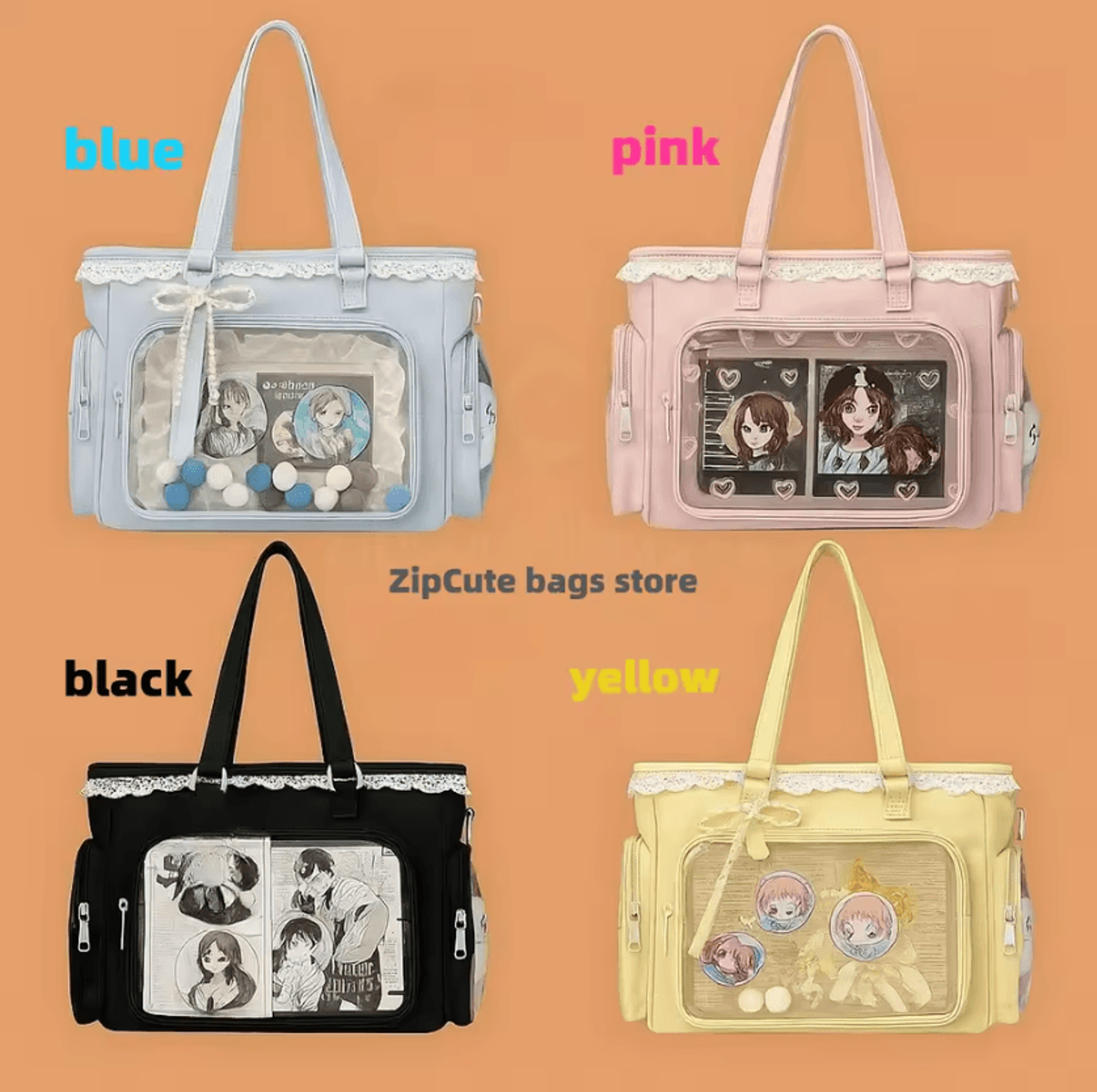 ballet girls japanese ita bag - large capacity kawaii shoulder tote