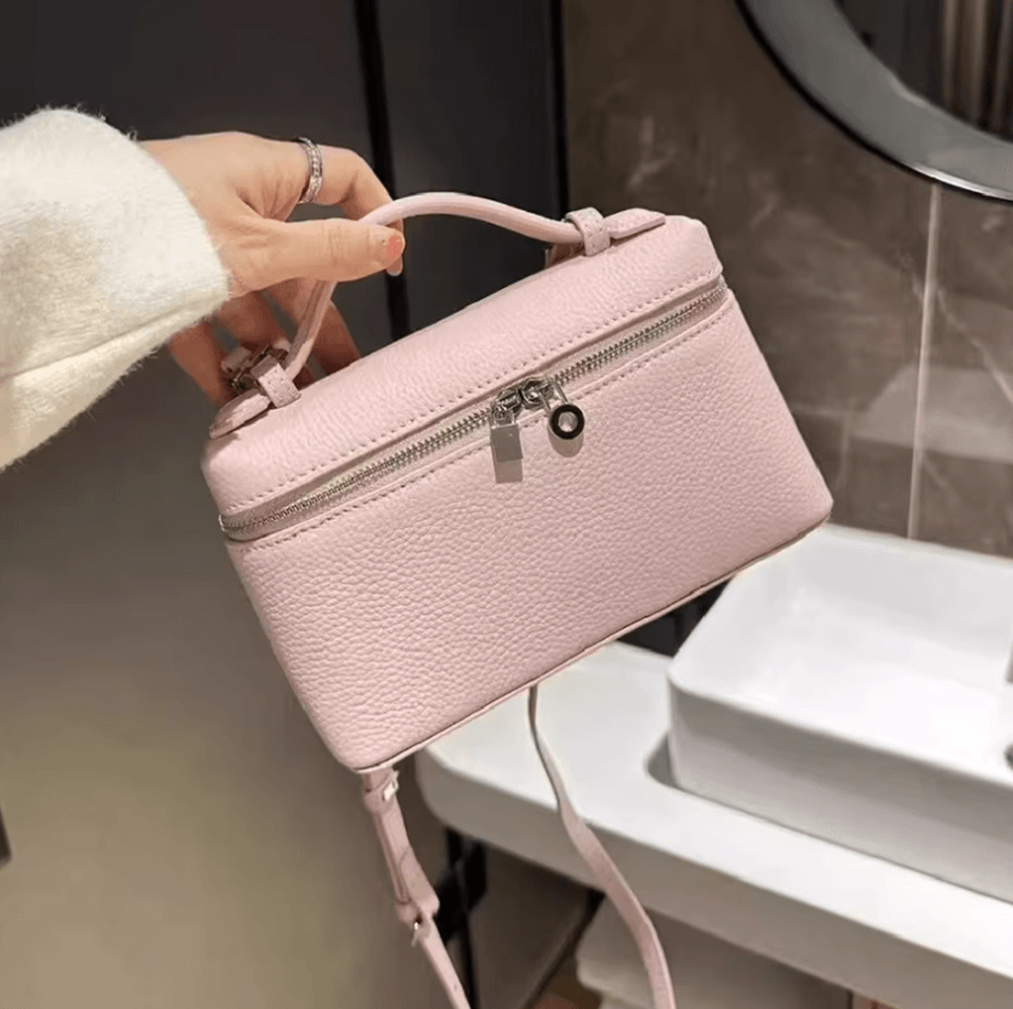 women's lychee grain mini shoulder bag - elegant crossbody box handbag
