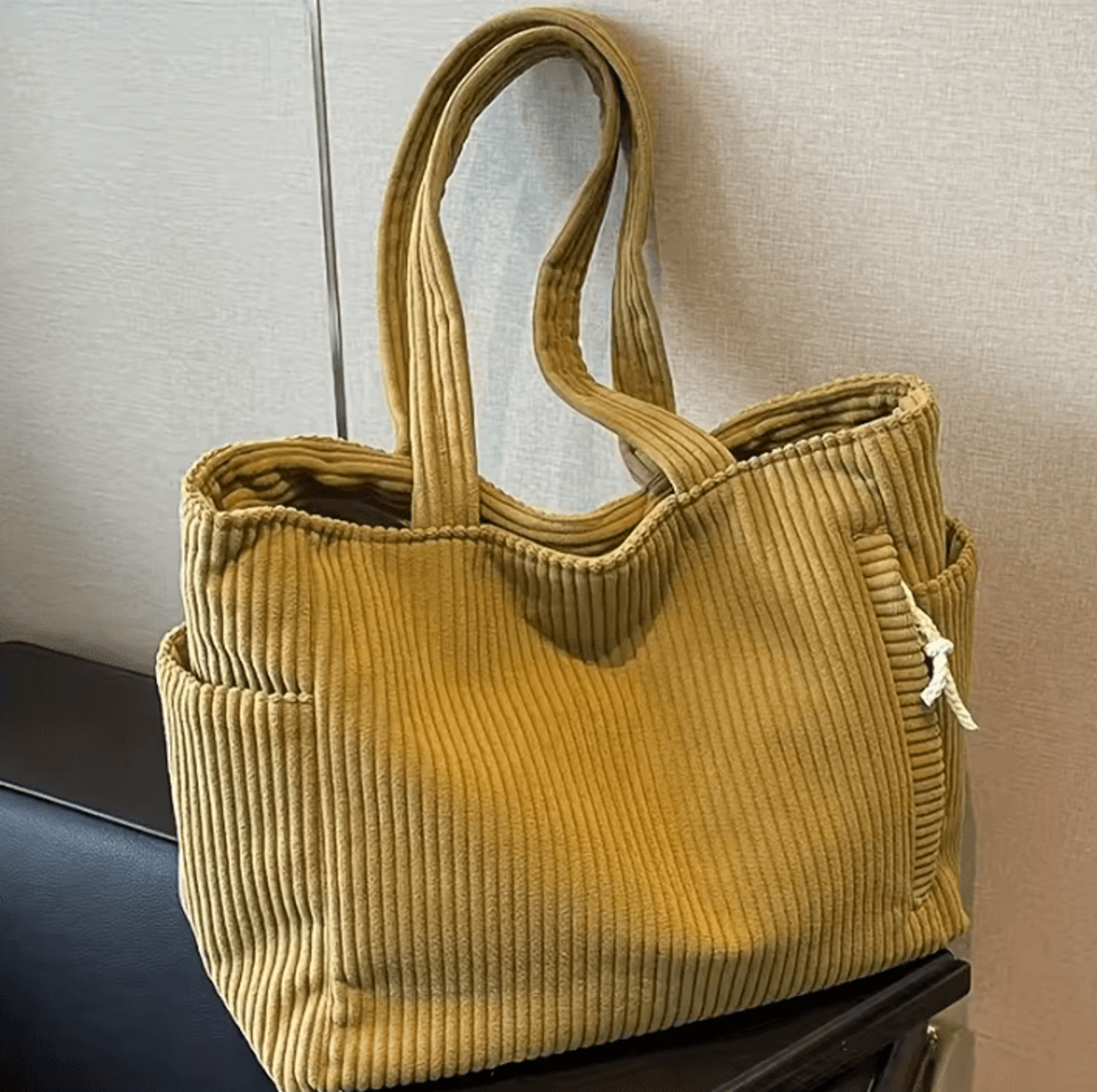 women's corduroy shoulder bag - large capacity casual commuter handbag