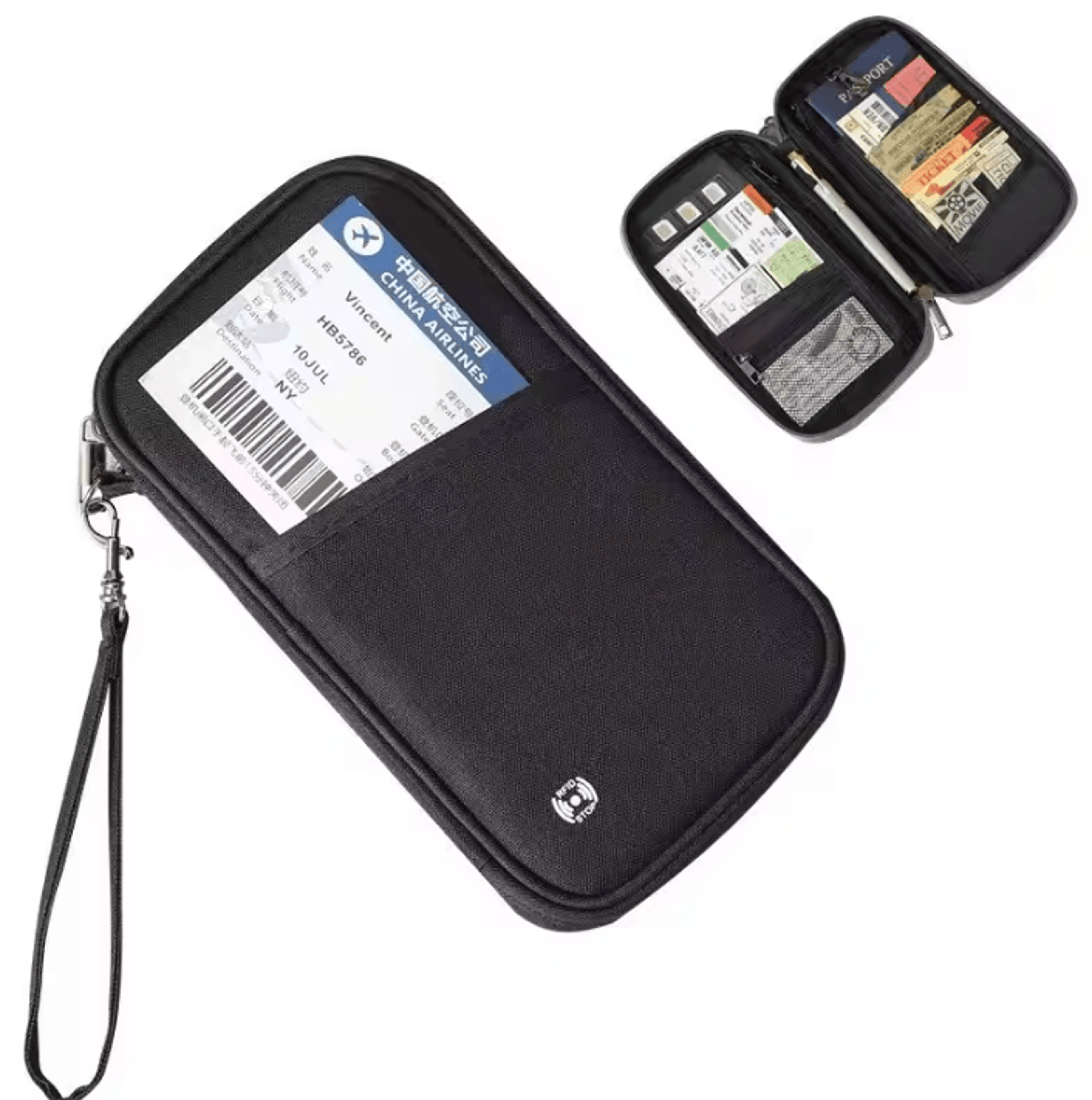 family rfid passport wallet - travel document and card organizer