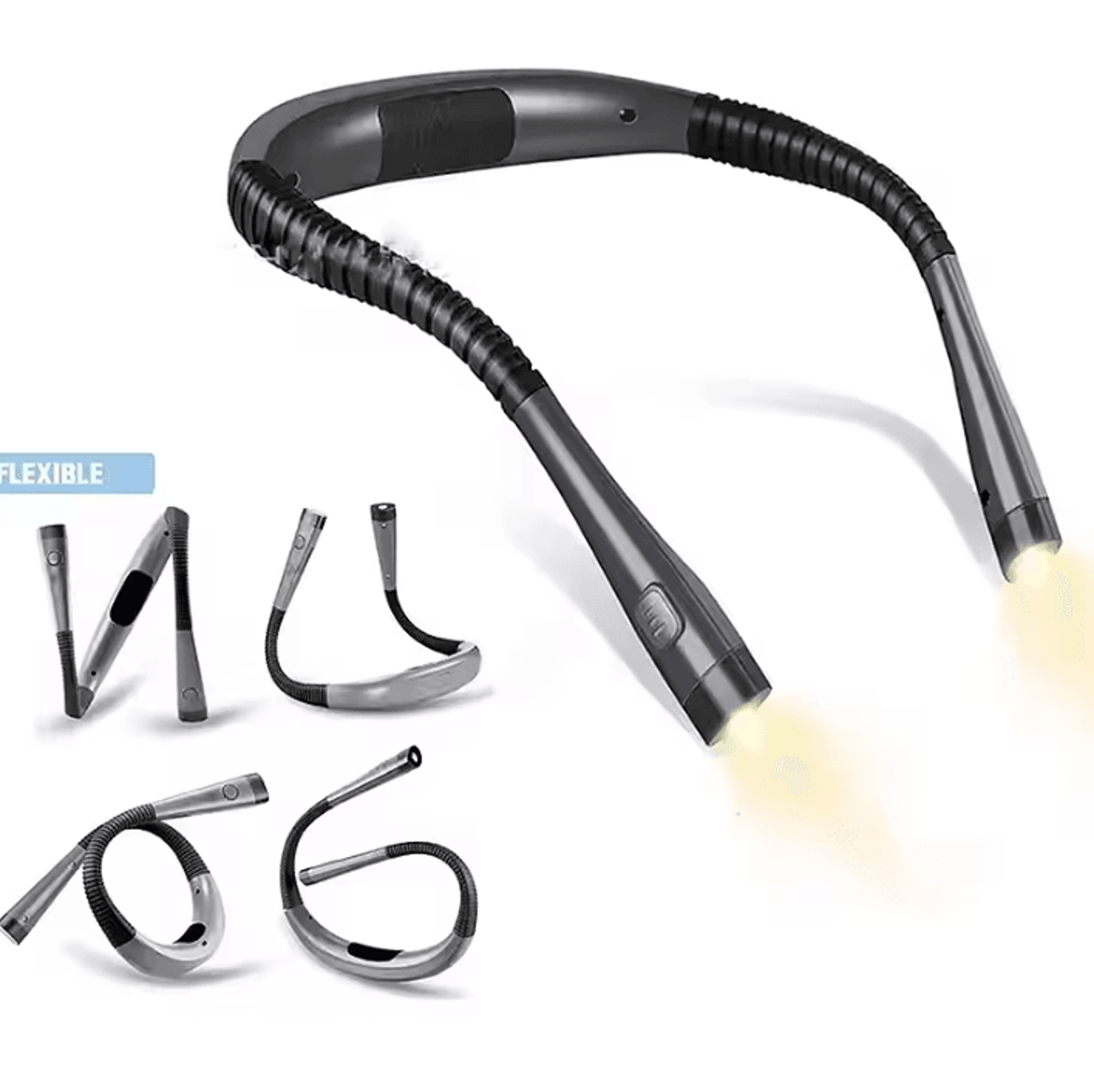 rechargeable led neck reading light - 3 color flexible hands-free book lamp