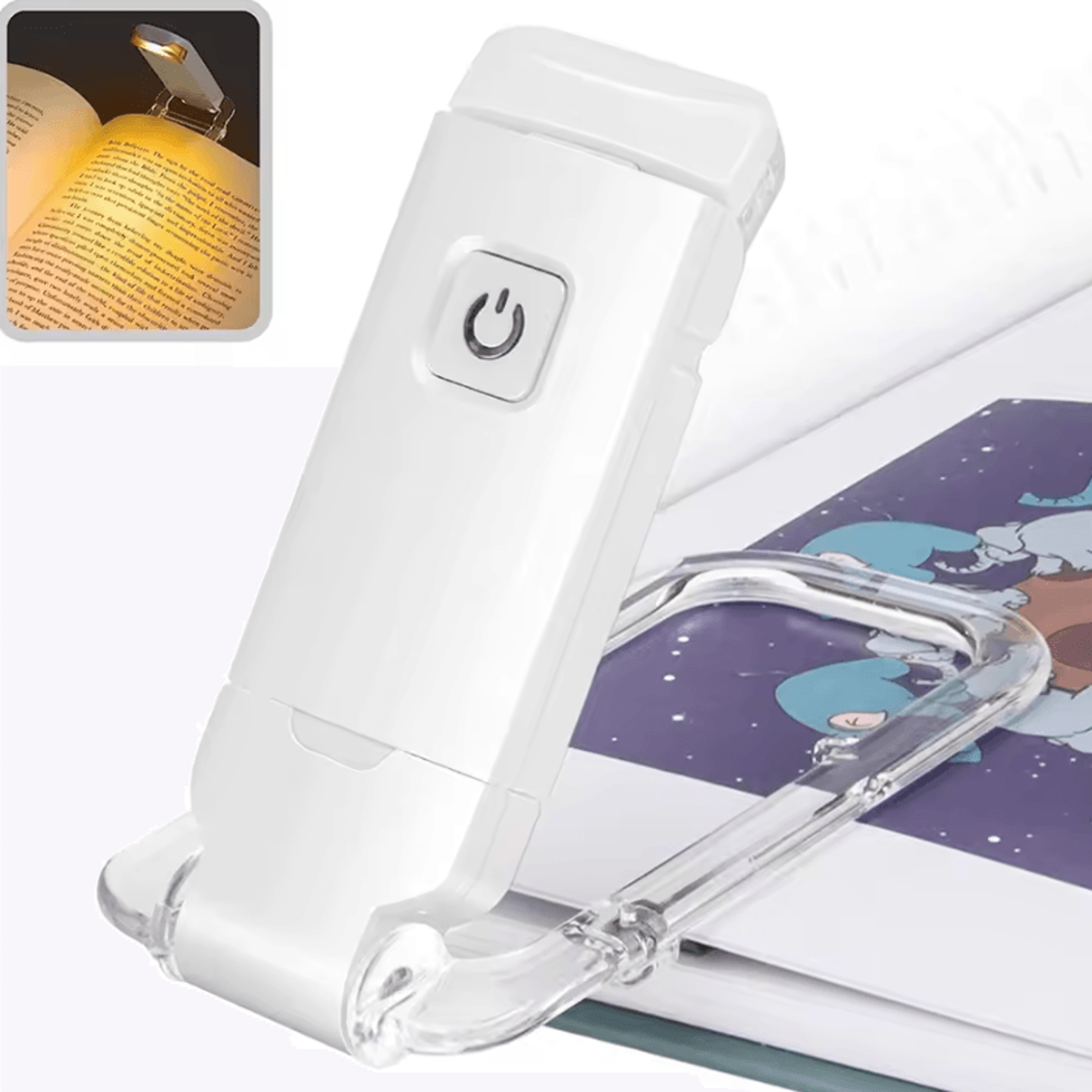 usb rechargeable led book light - adjustable clip-on reading lamp
