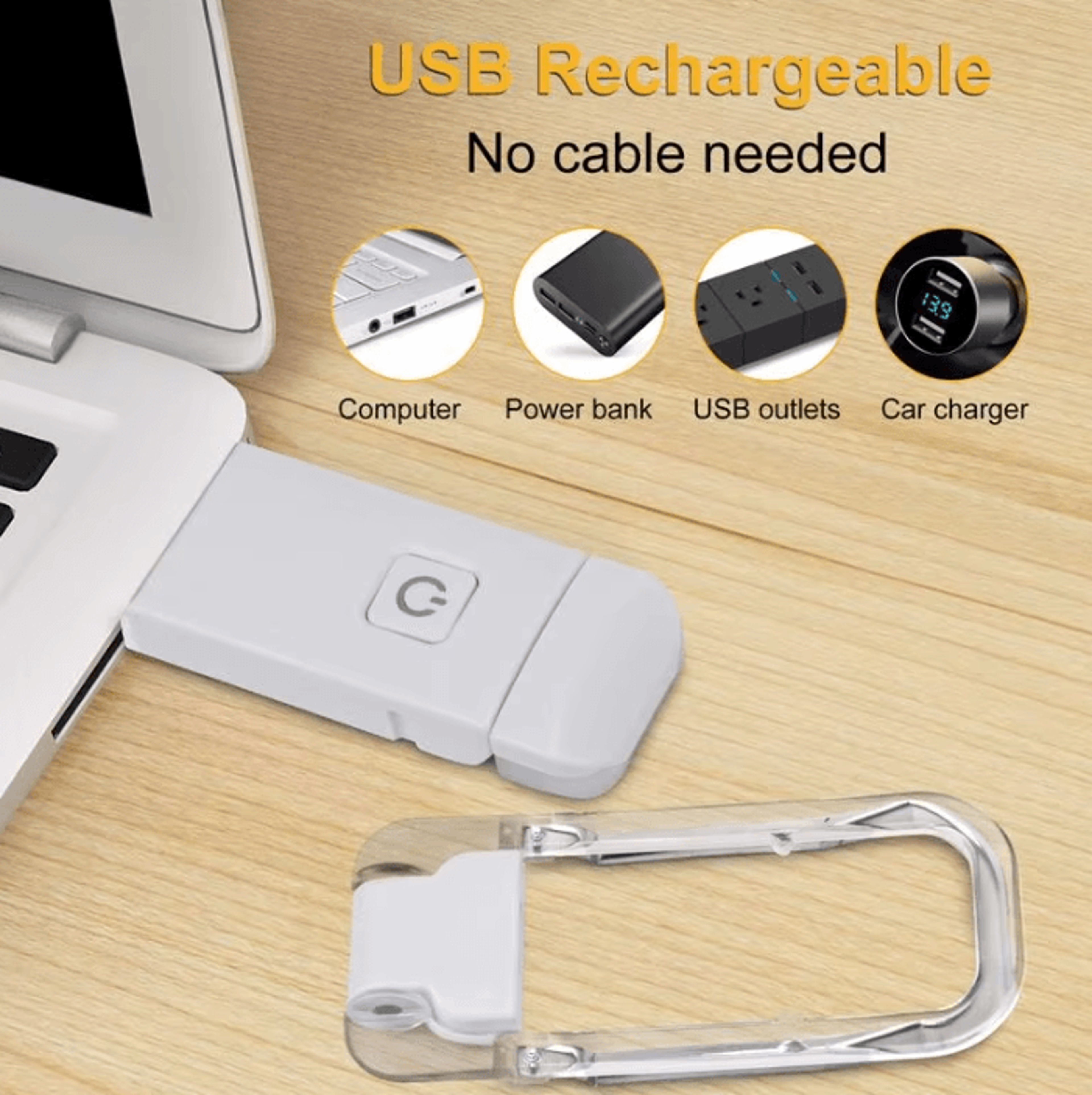 usb rechargeable led book lights - adjustable clip-on reading lamp