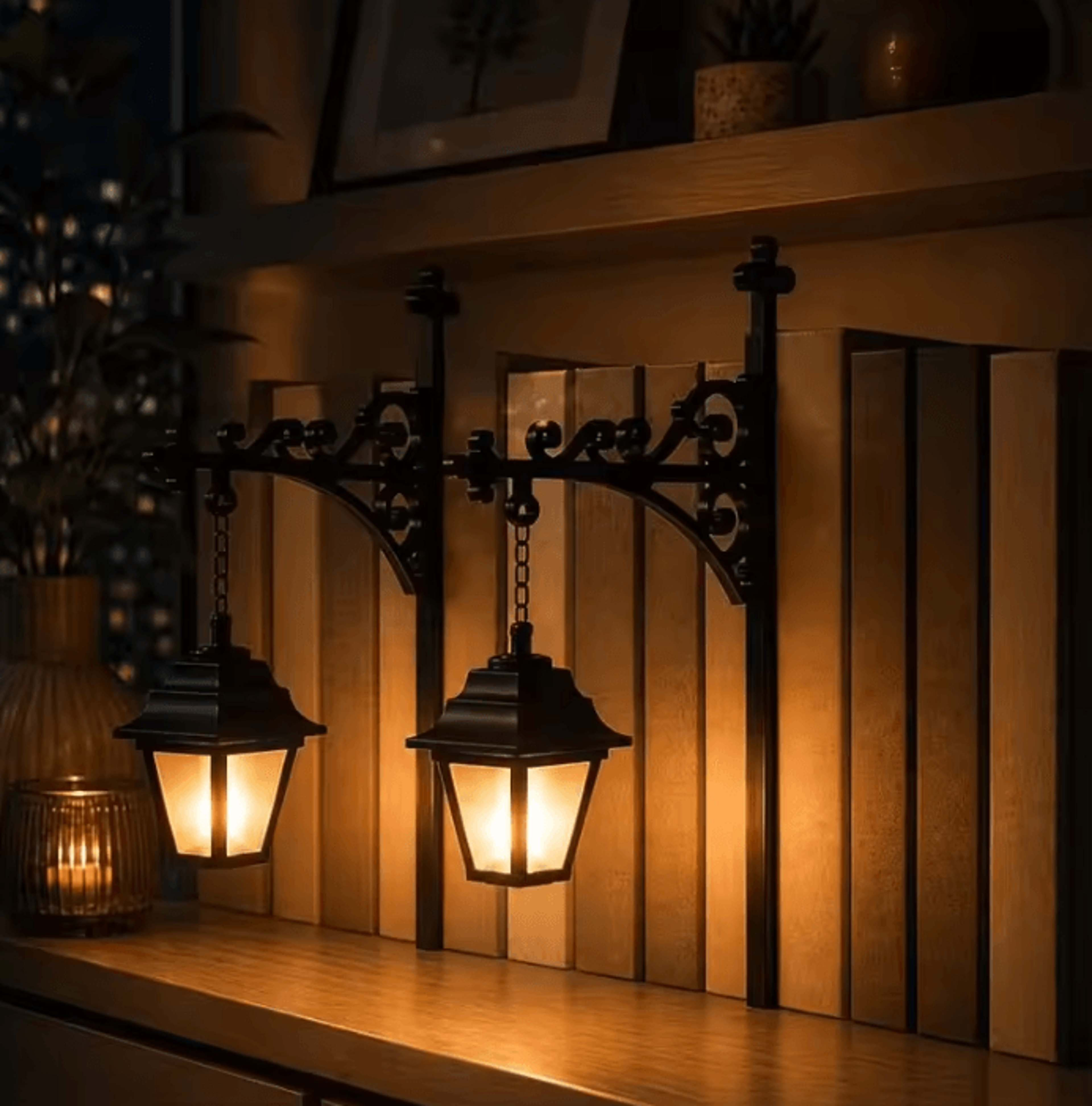 halloween warm glow bookend lamp - spooky bookshelf reading decor