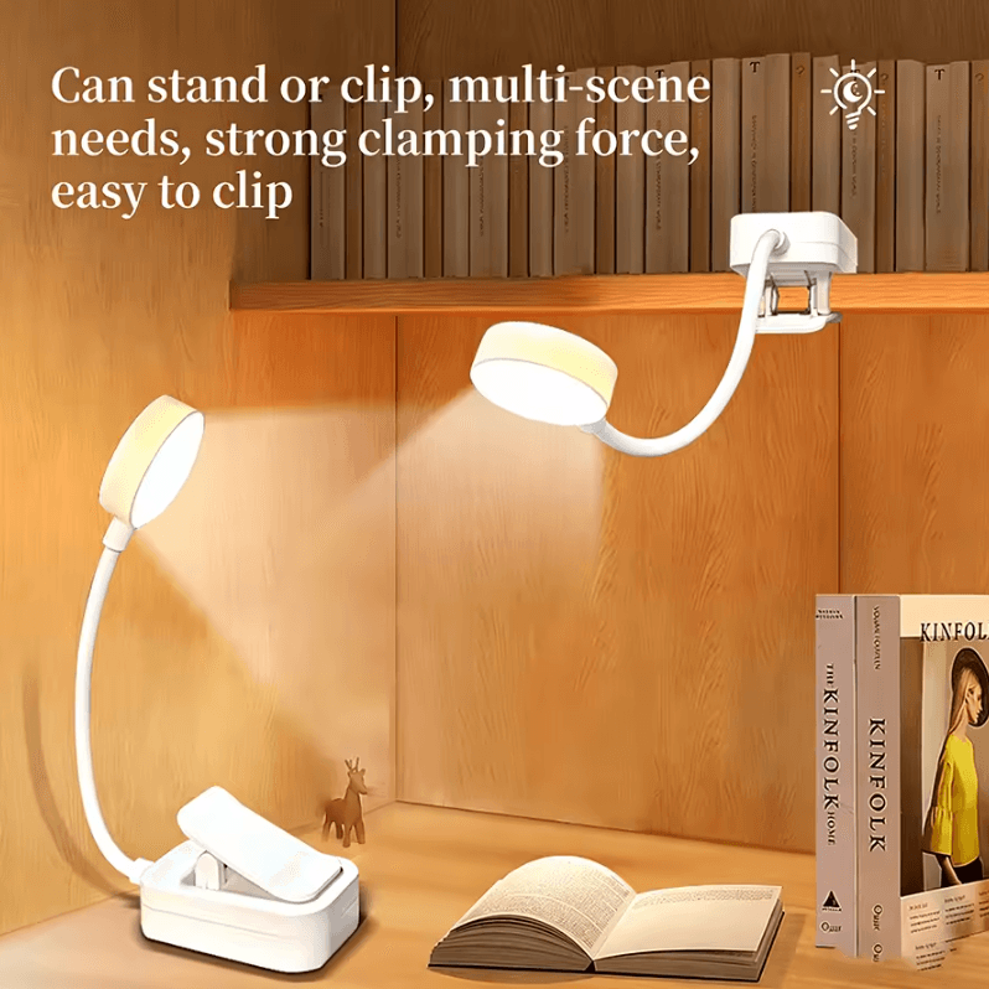 mini led clip-on reading light - 3-mode usb rechargeable book lamp