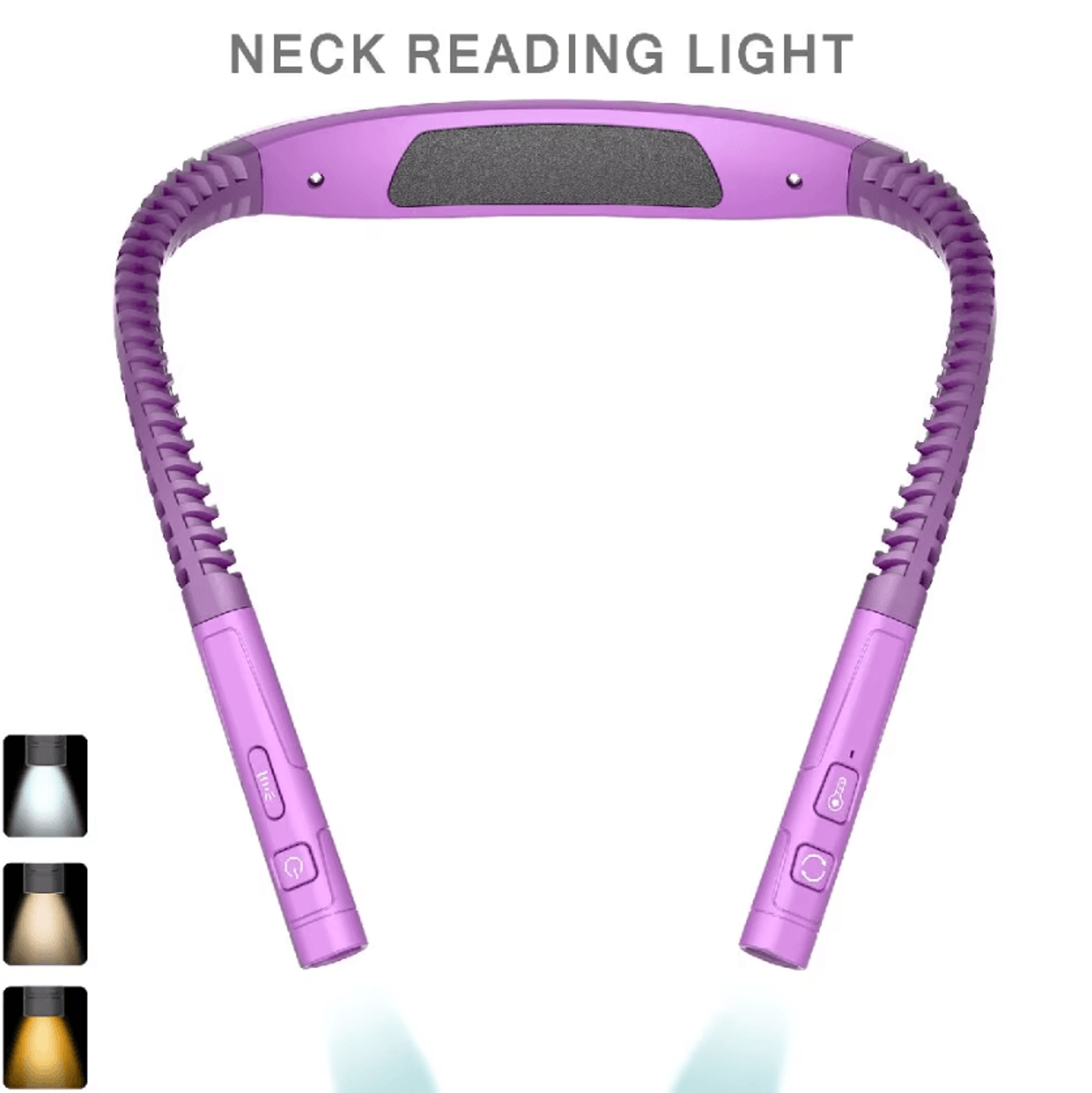usb rechargeable led neck reading light - 3 color hands-free book lamp