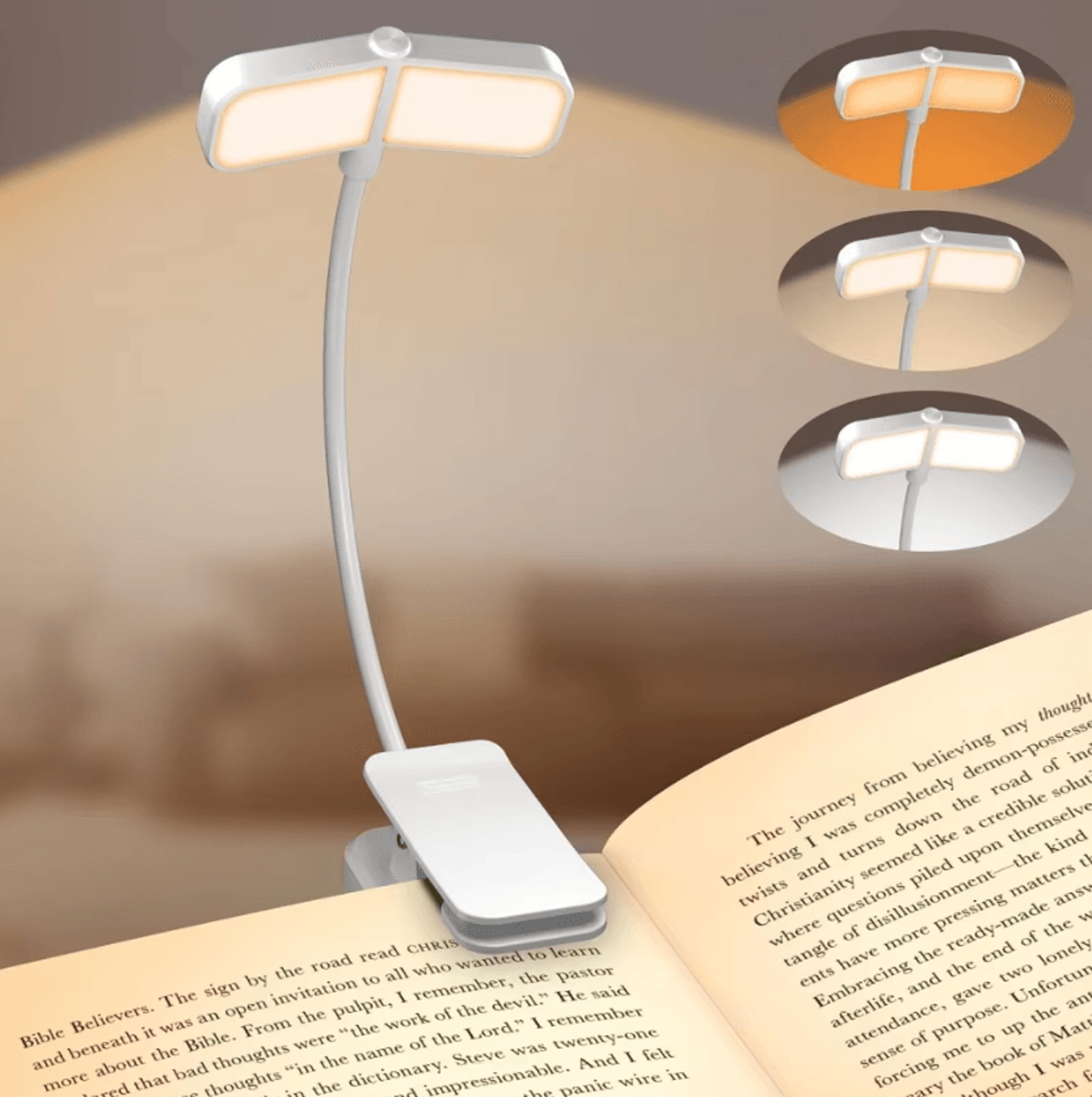 wing-shaped rechargeable book light - portable kids reading lamp