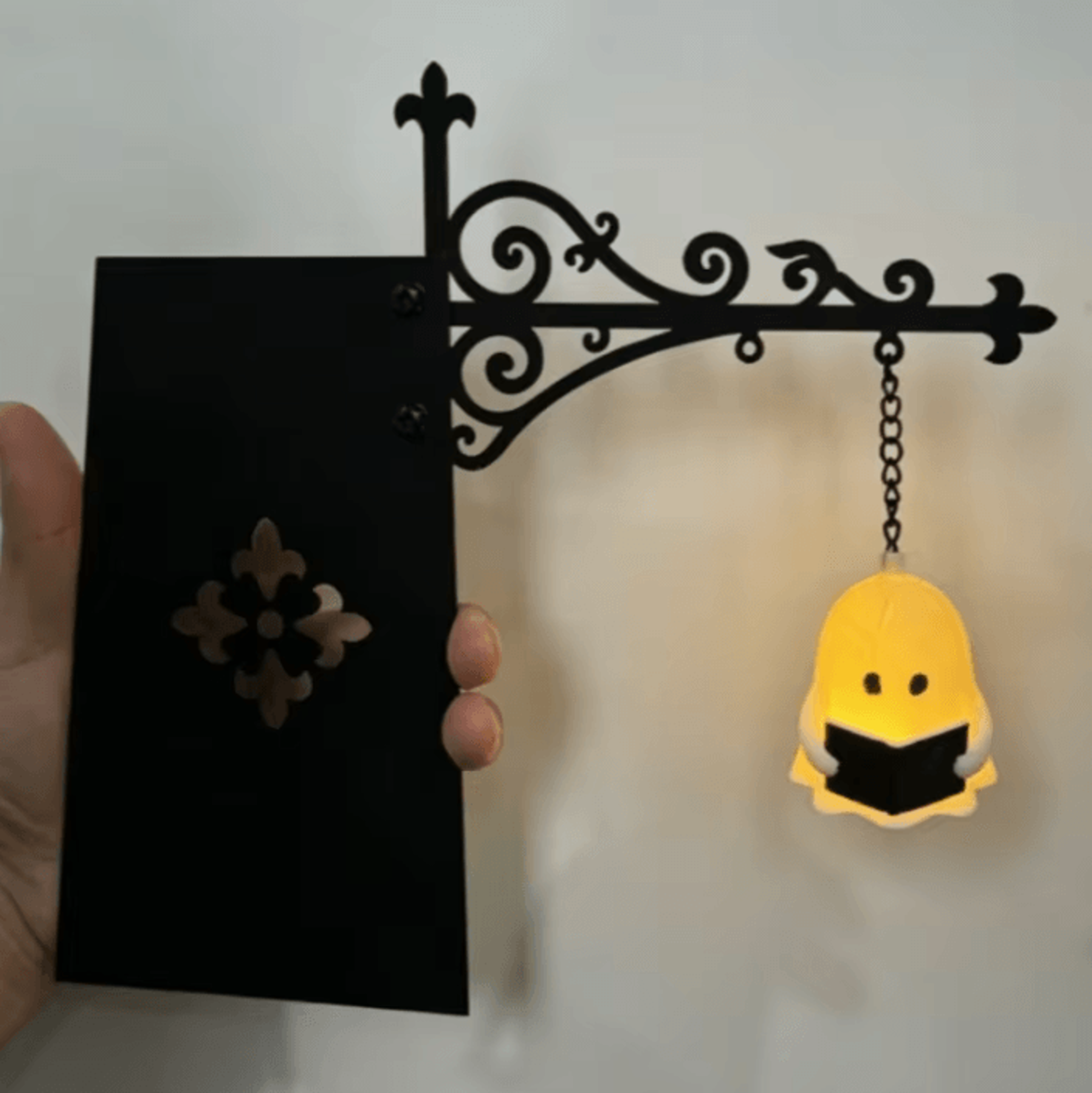 cute ghost reading book lamp - warm led hanging halloween decor