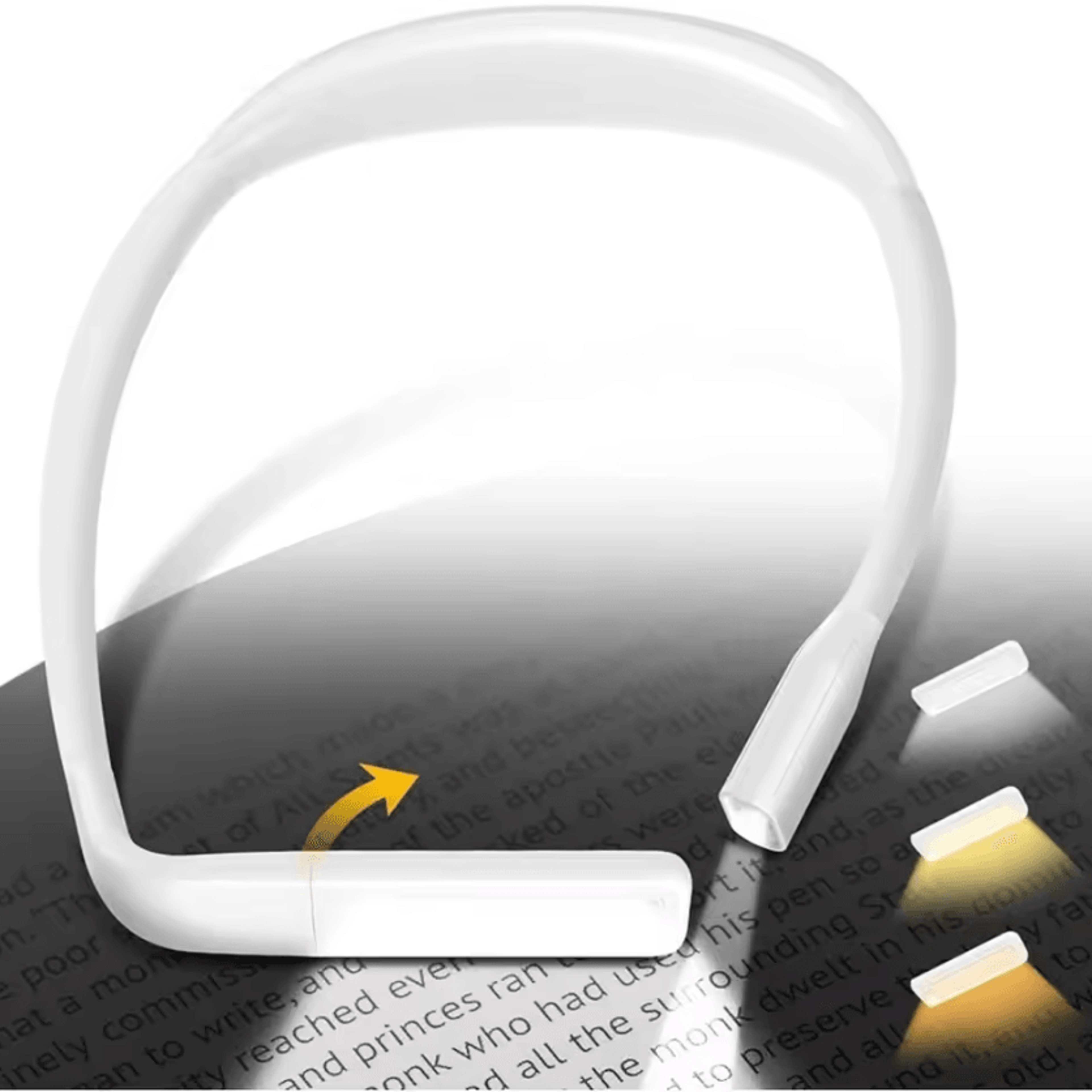 usb rechargeable neck reading light - flexible hands-free book lamp