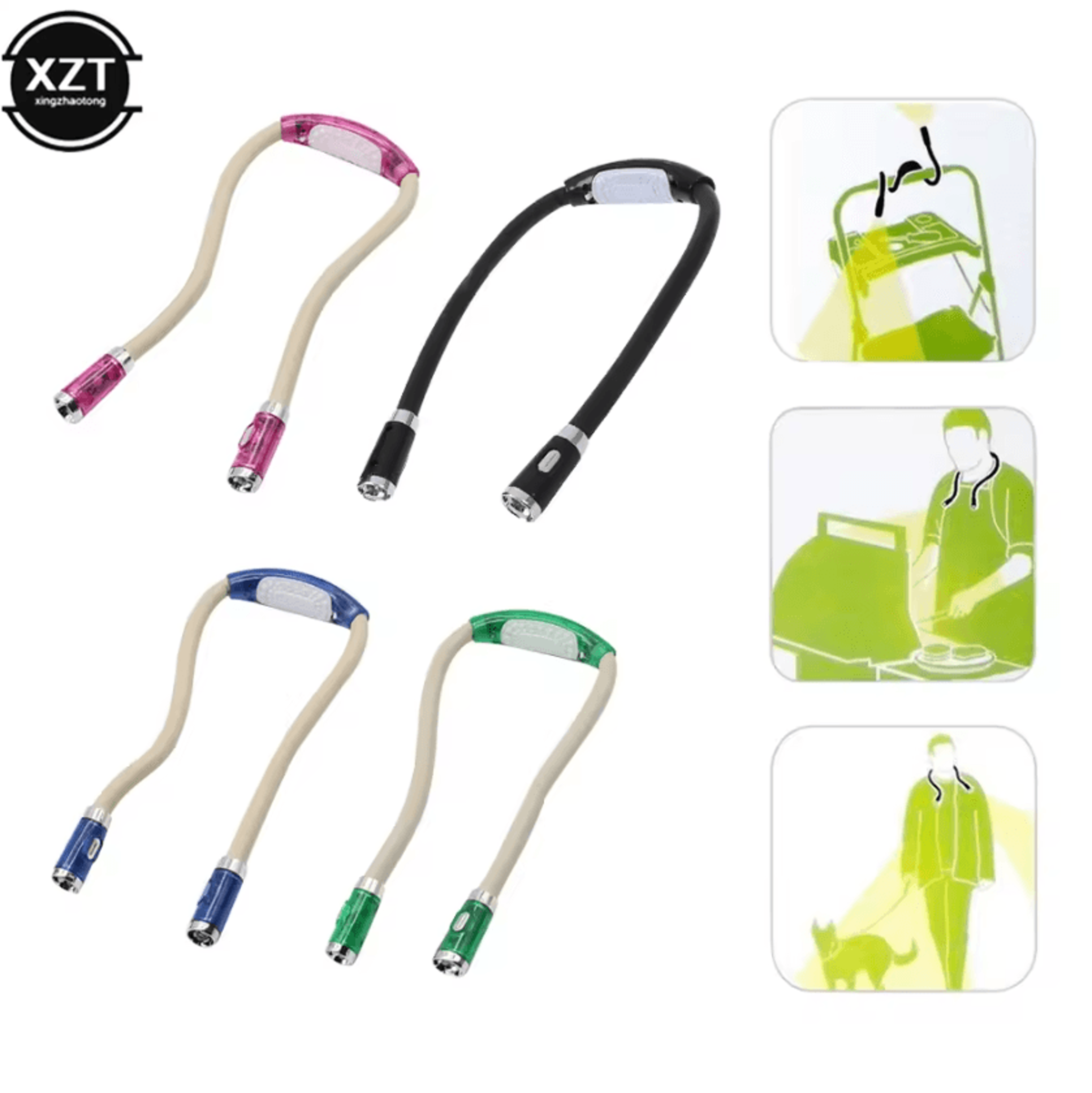 flexible led neck reading light - hands free hug book lamp