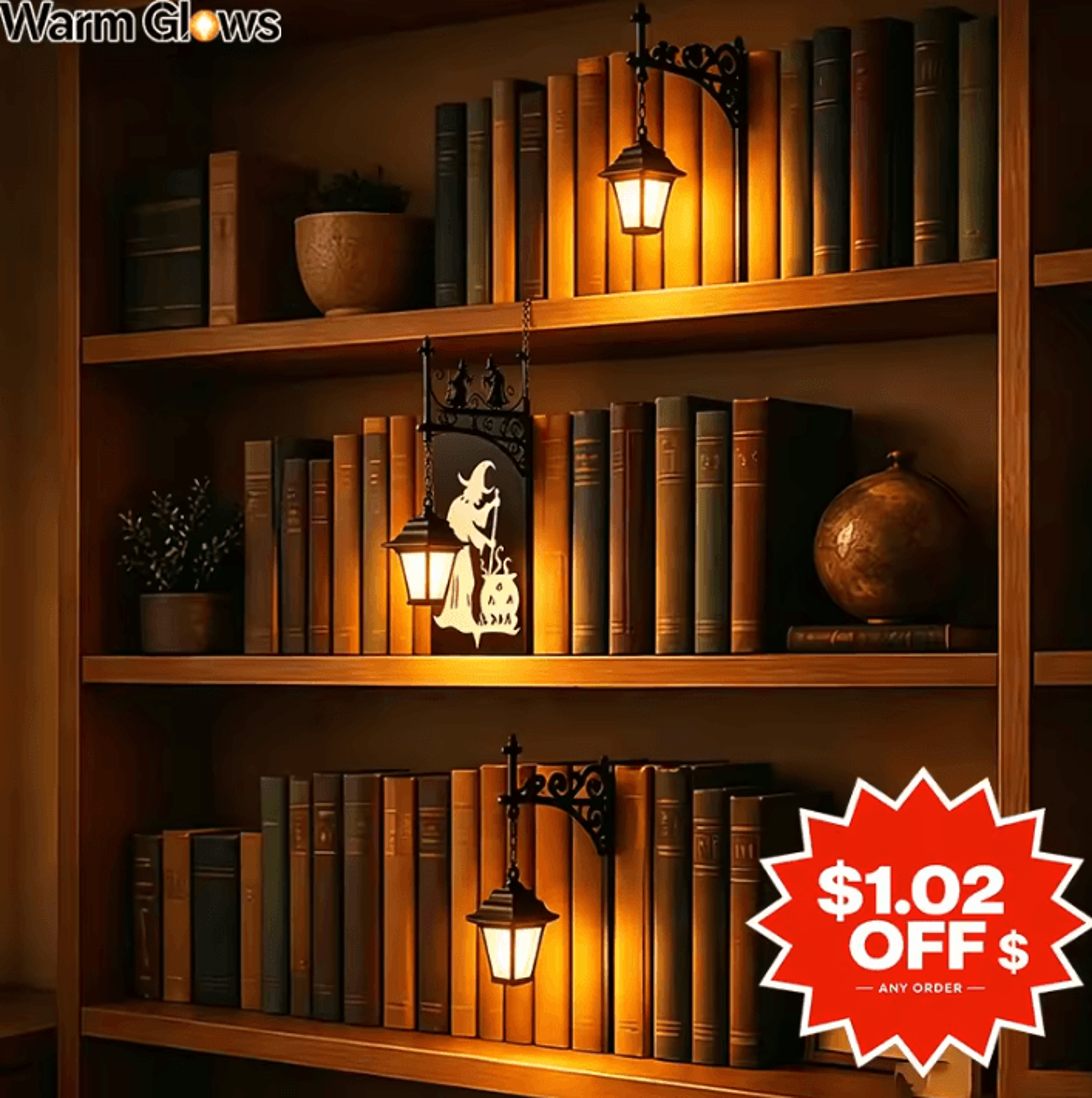 vintage library lantern bookshelf lamp - mini book nook light