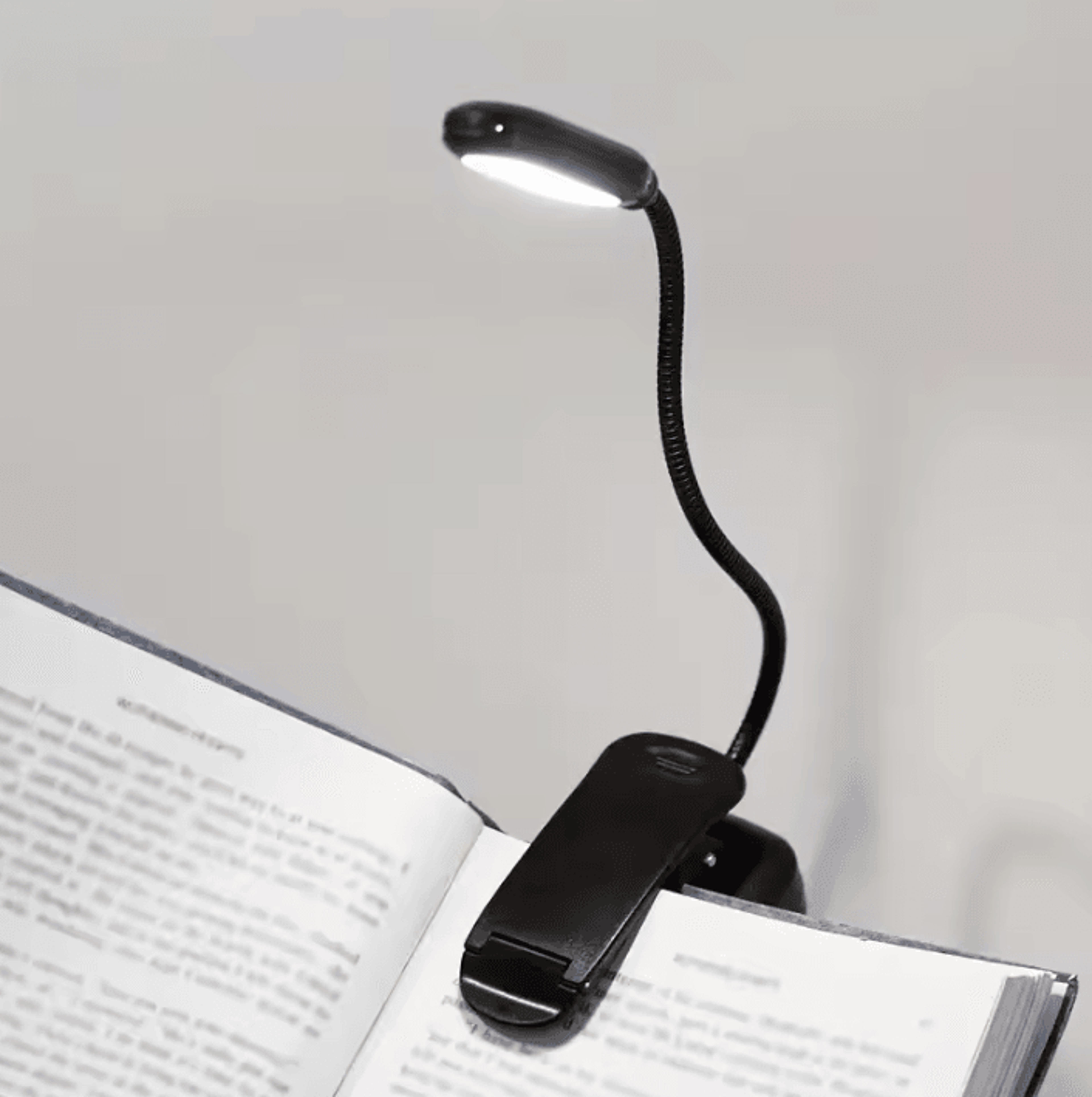 mini portable led clip on book light - flexible battery reading lamp