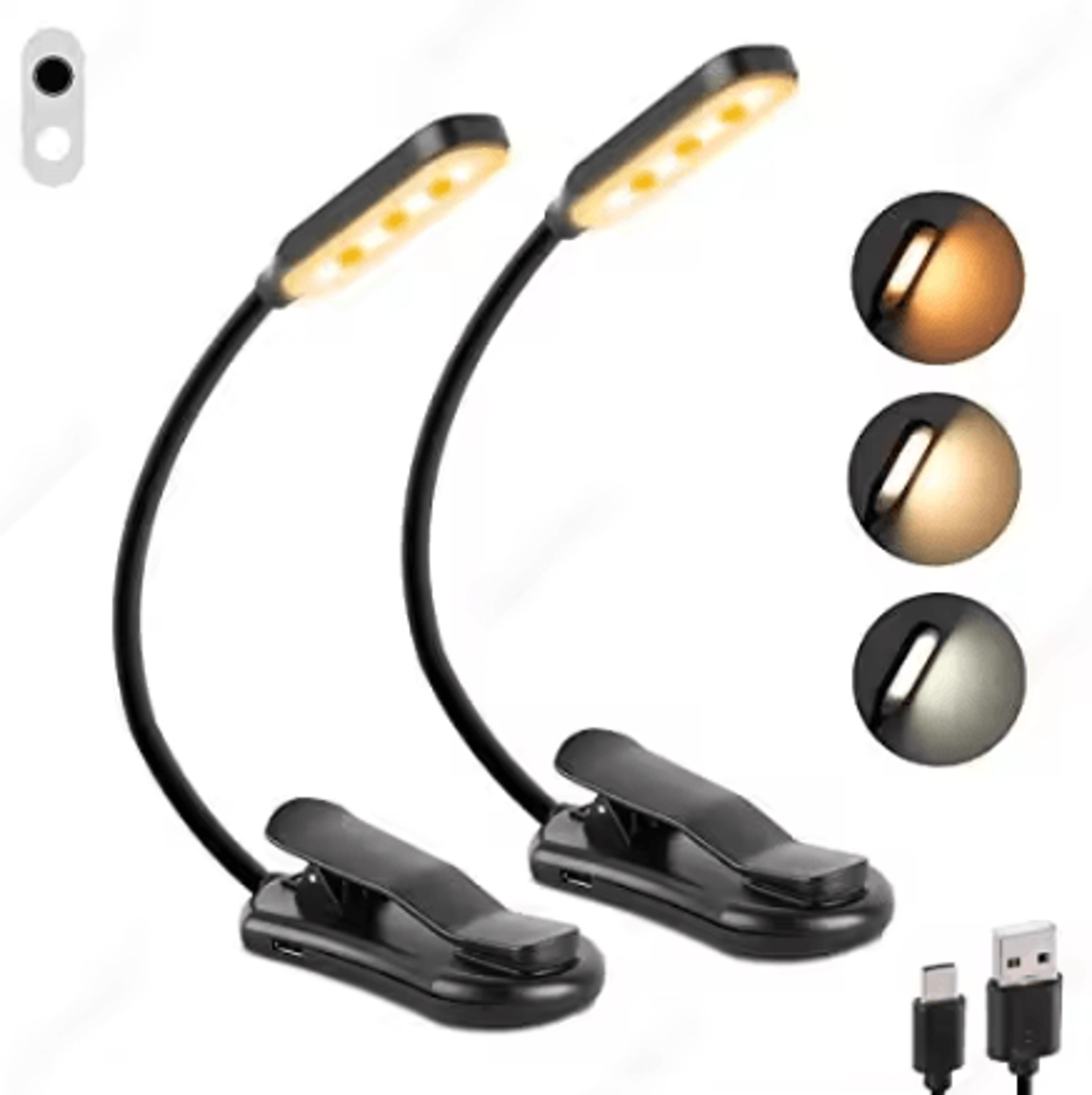rechargeable book light for reading in bed - portable adjustable reading lamp